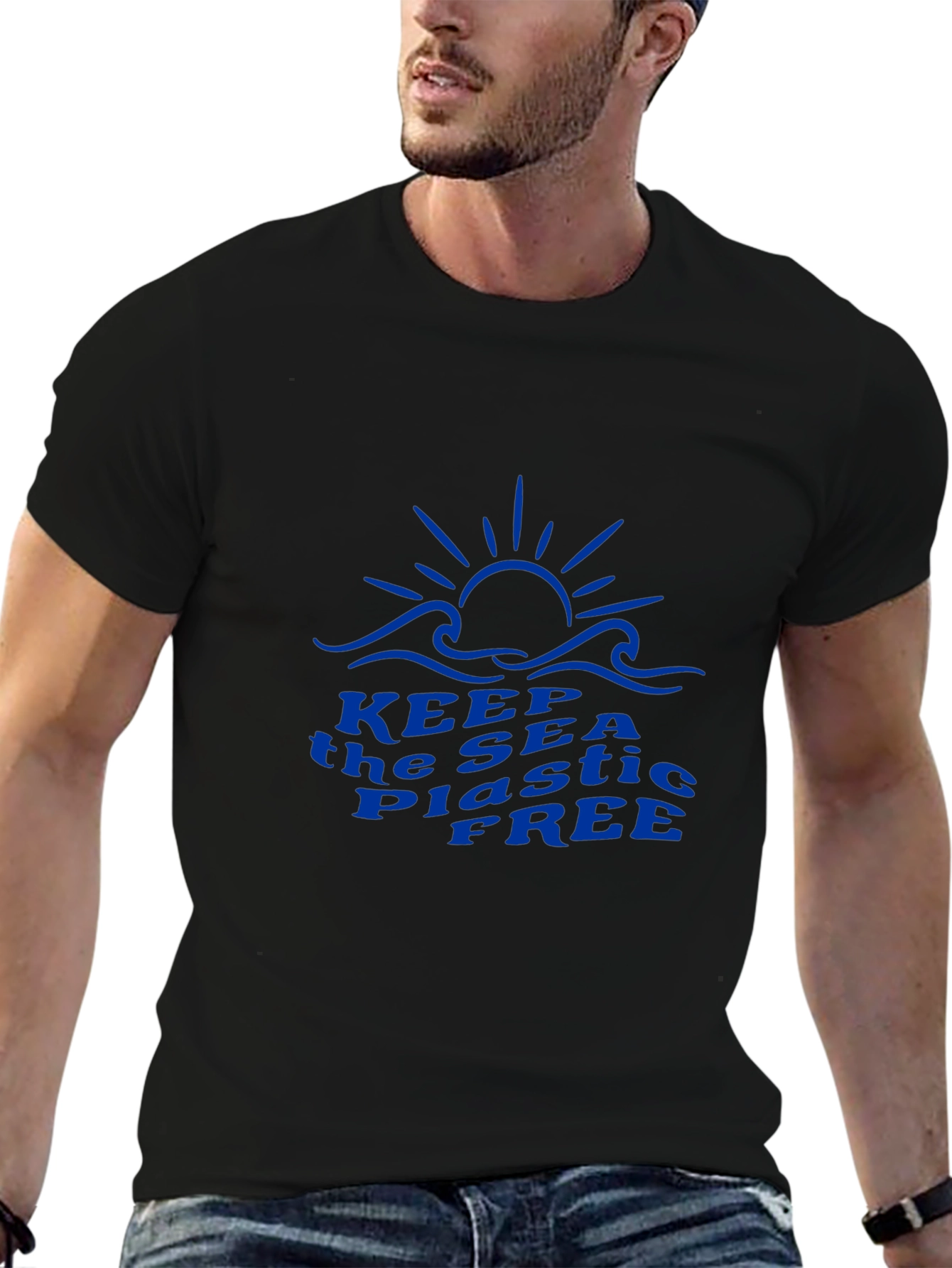 Keep the Sea Plastic Free Black Graphic Tee