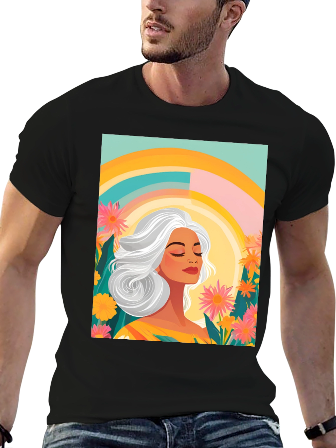Floral Woman Graphic Tee - Comfort Fit