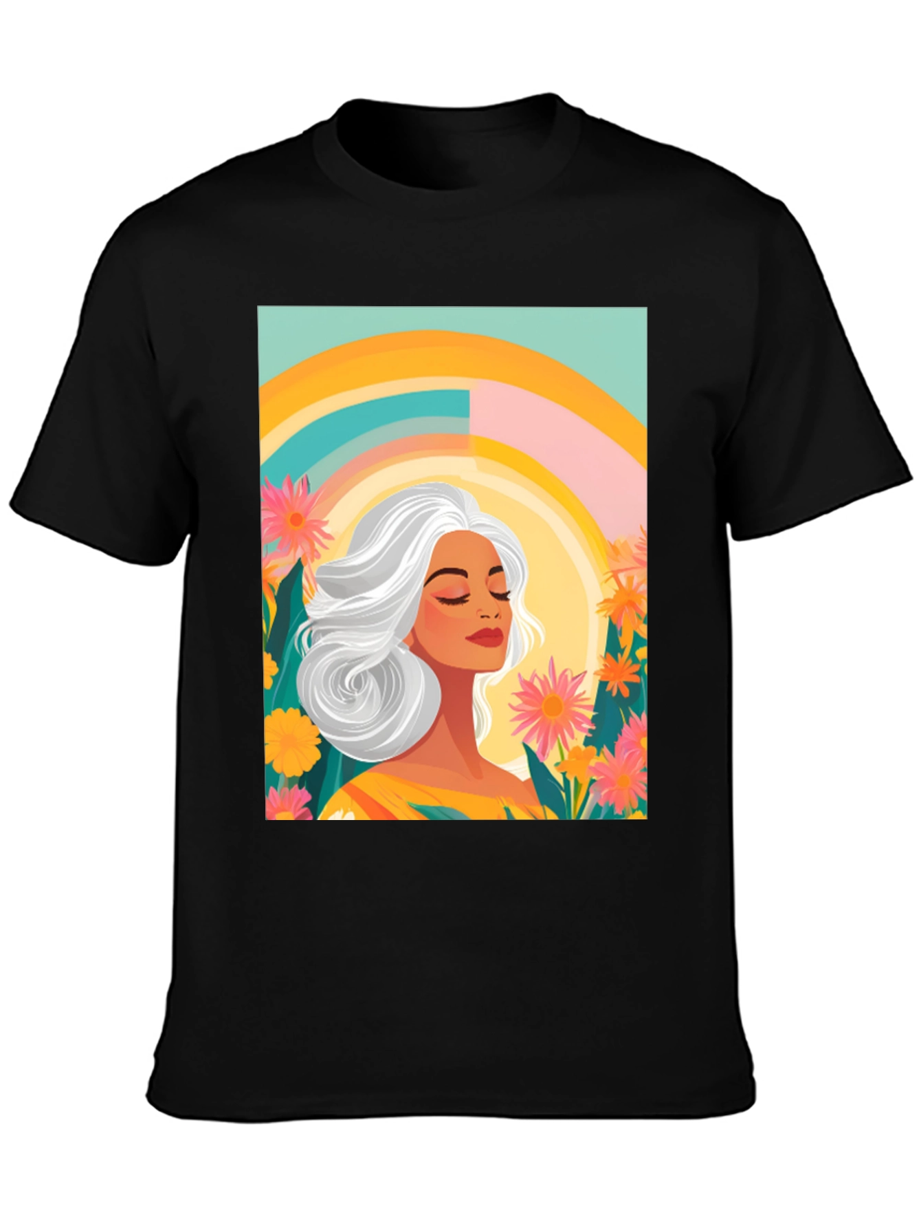 Floral Woman Graphic Tee - Comfort Fit