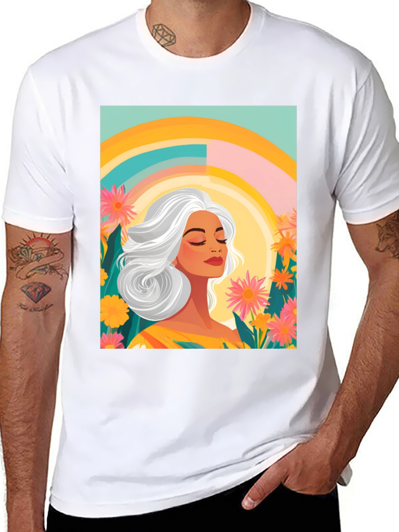 Floral Woman Graphic Tee - Comfort Fit
