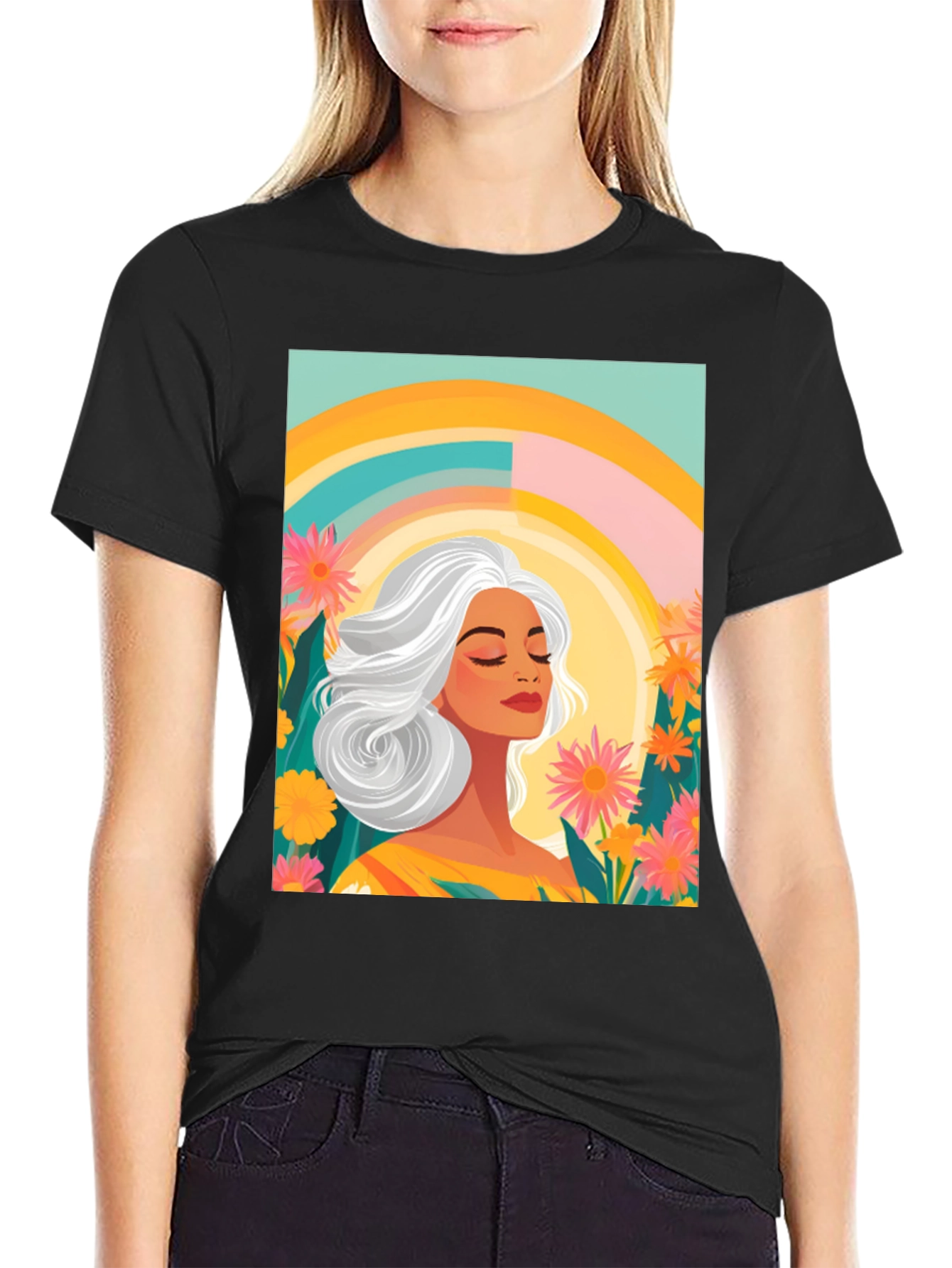 Floral Woman Graphic Tee - Comfort Fit