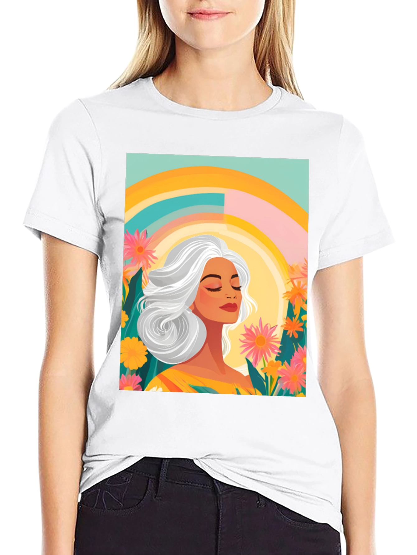 Floral Woman Graphic Tee - Comfort Fit