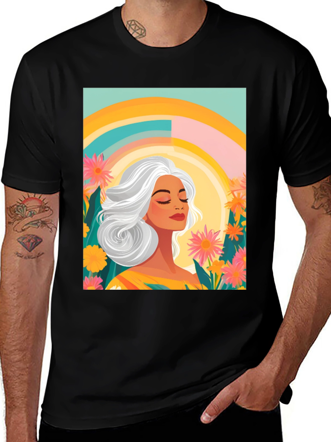Floral Woman Graphic Tee - Comfort Fit