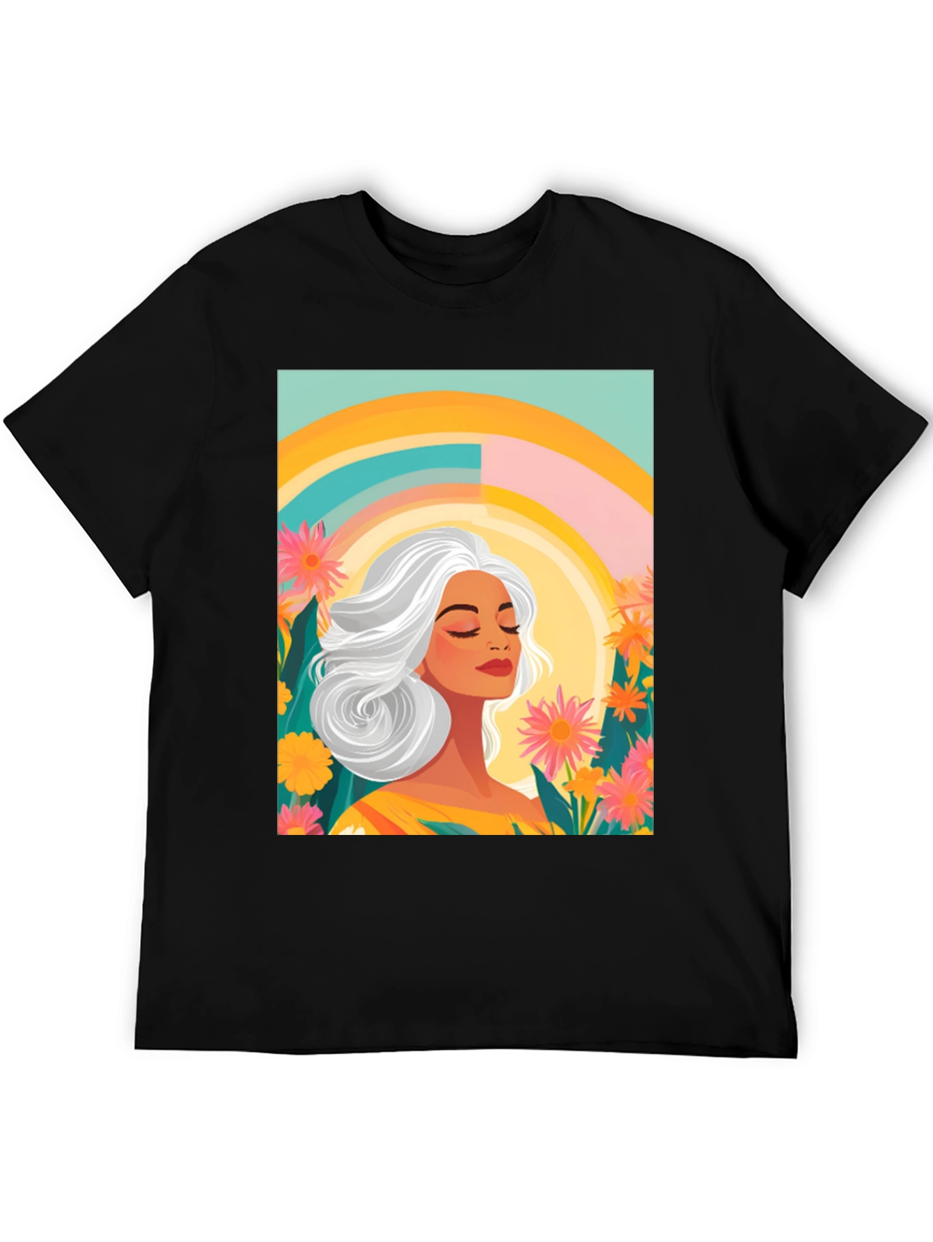 Floral Woman Graphic Tee - Comfort Fit