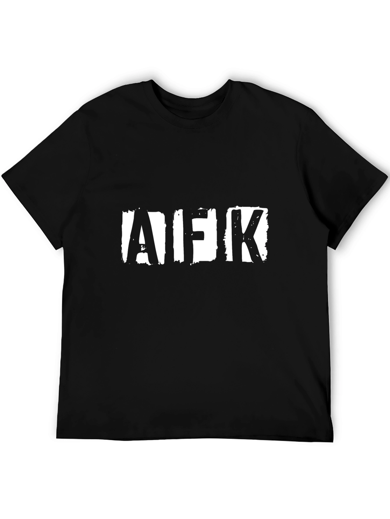 AFK Distressed Print Black T-Shirt