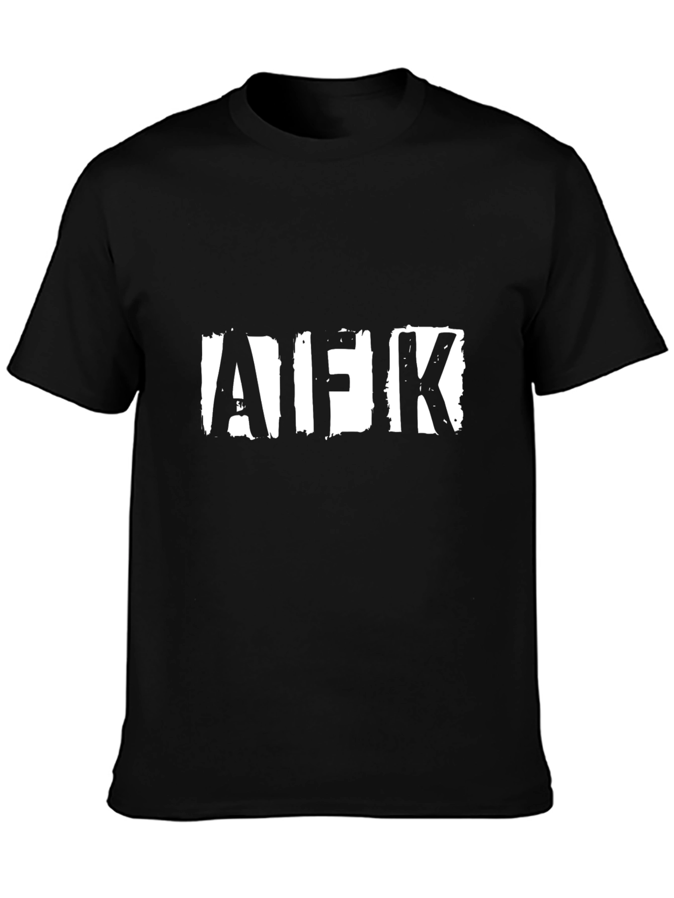 AFK Distressed Print Black T-Shirt