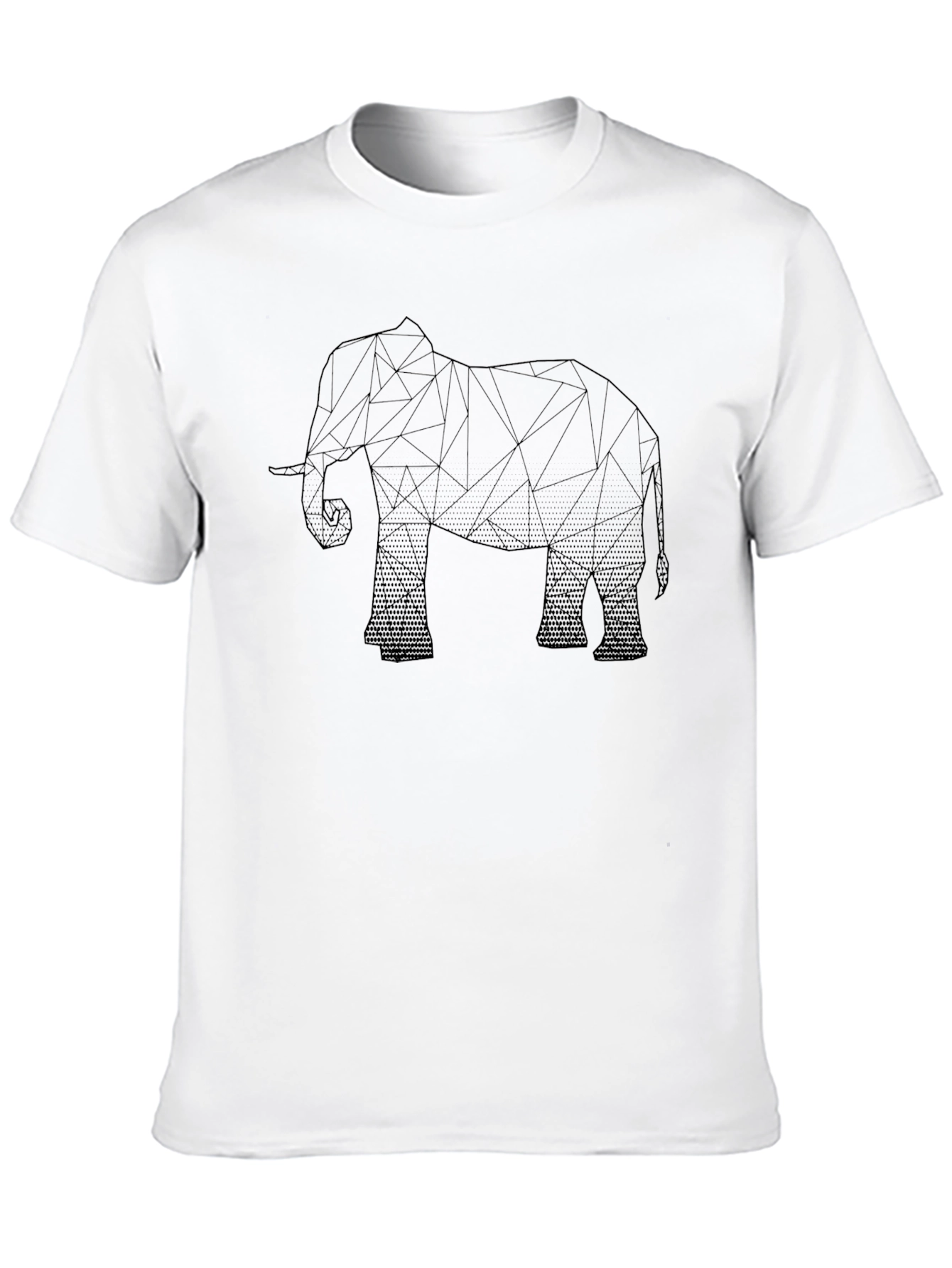 Geometric Elephant Graphic T-Shirt - Black