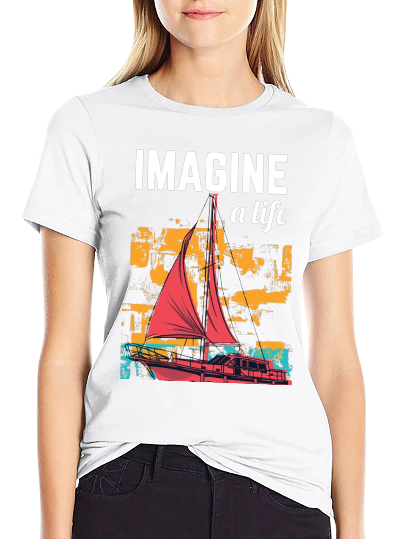 Imagine a Life Sailboat Graphic Tee