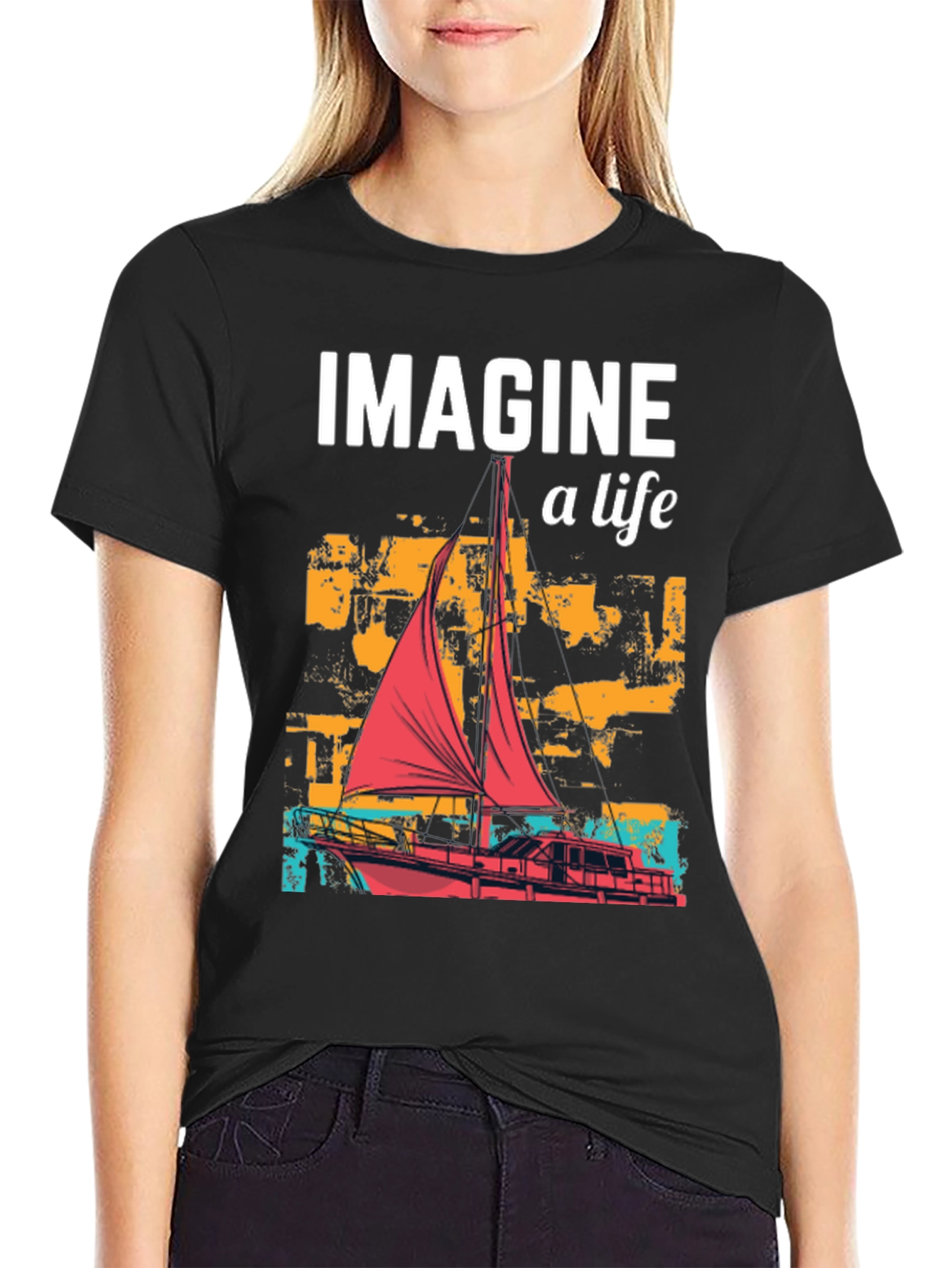 Imagine a Life Sailboat Graphic Tee