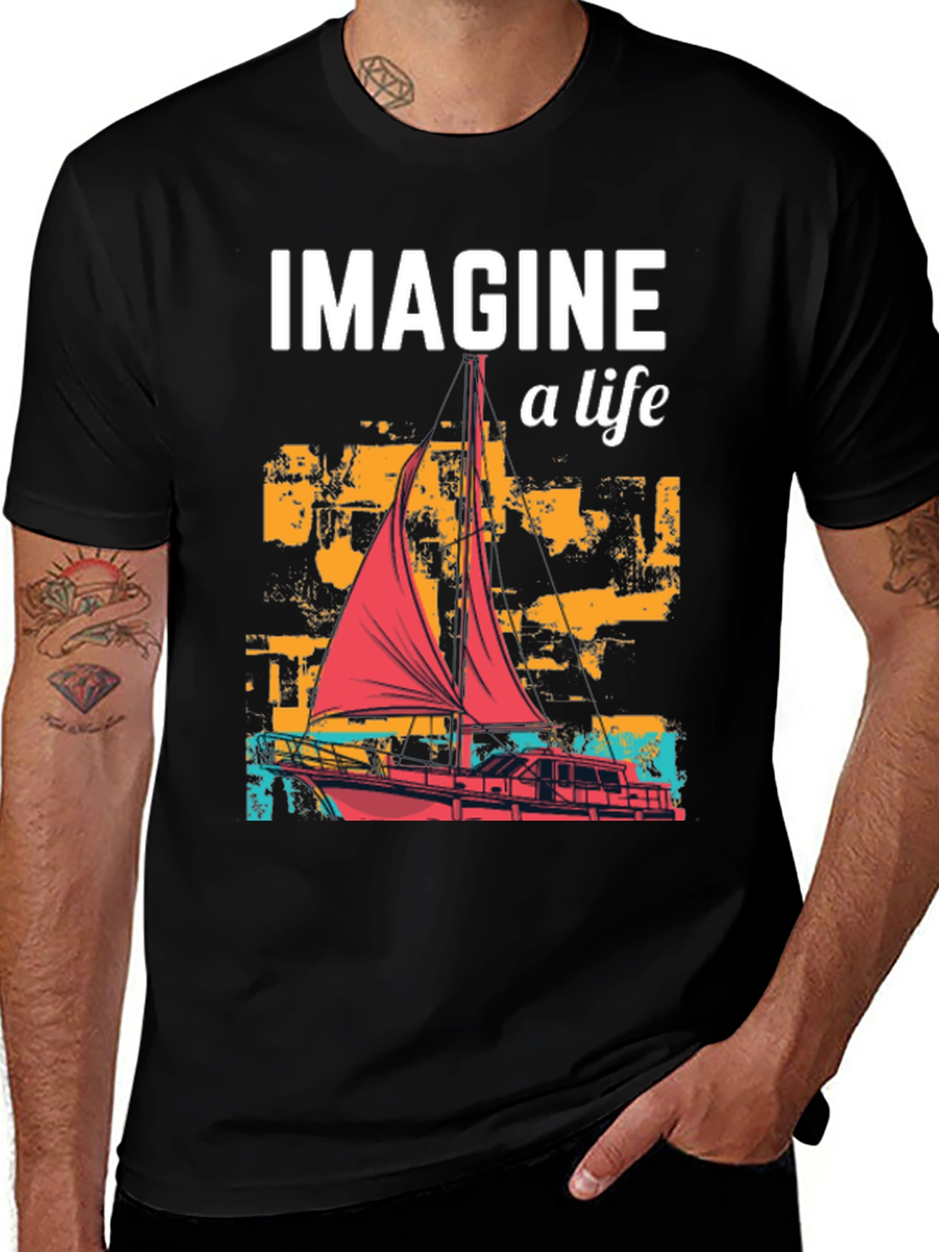 Imagine a Life Sailboat Graphic Tee