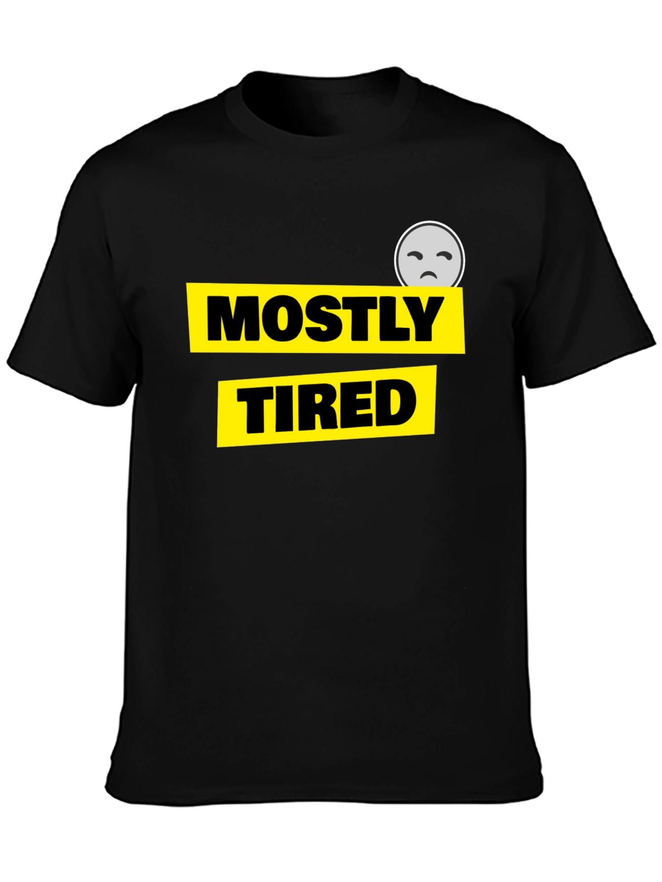 Mostly Tired Graphic Tee - Black Cotton Comfort