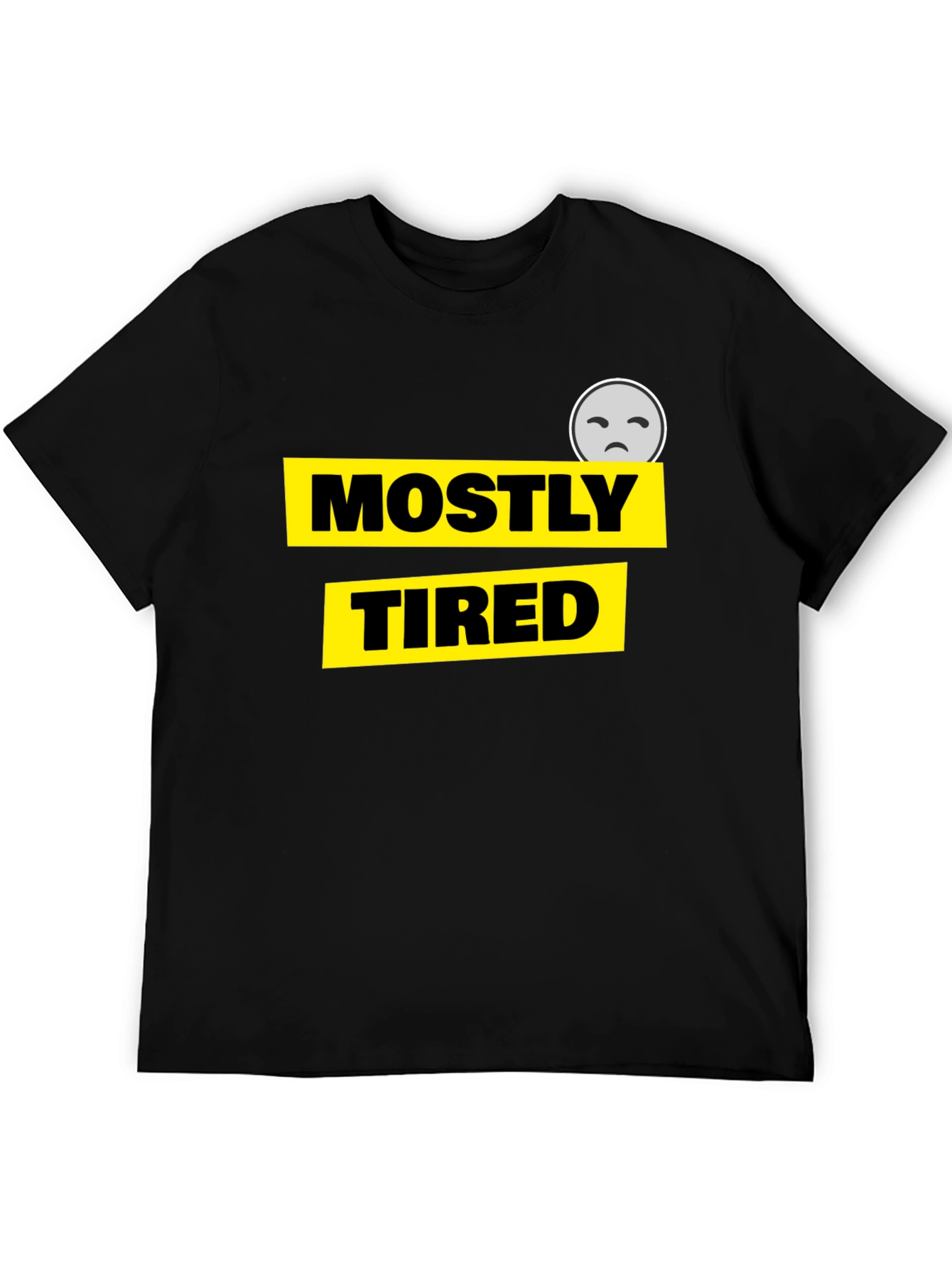 Mostly Tired Graphic Tee - Black Cotton Comfort