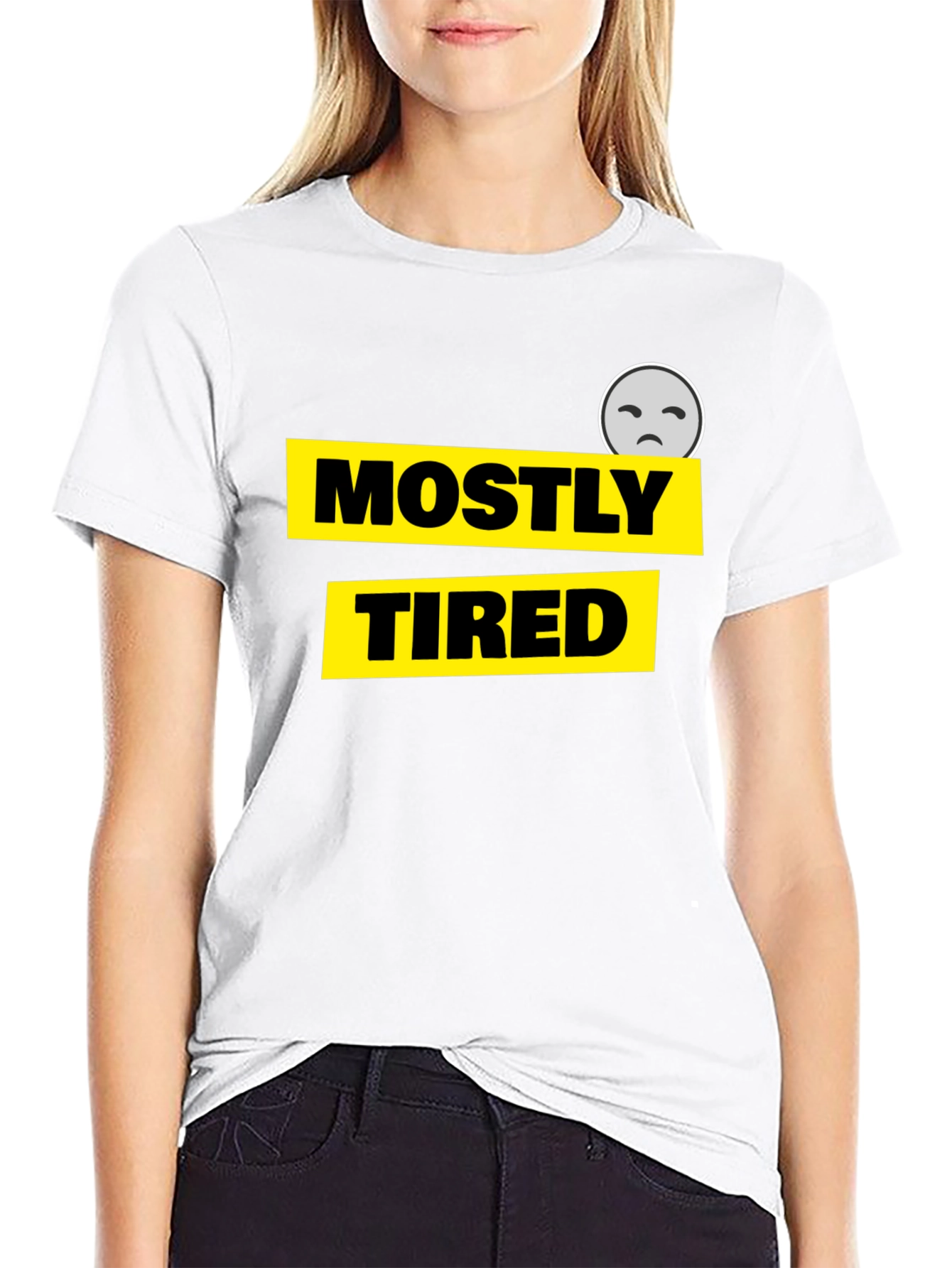 Mostly Tired Graphic Tee - Black Cotton Comfort