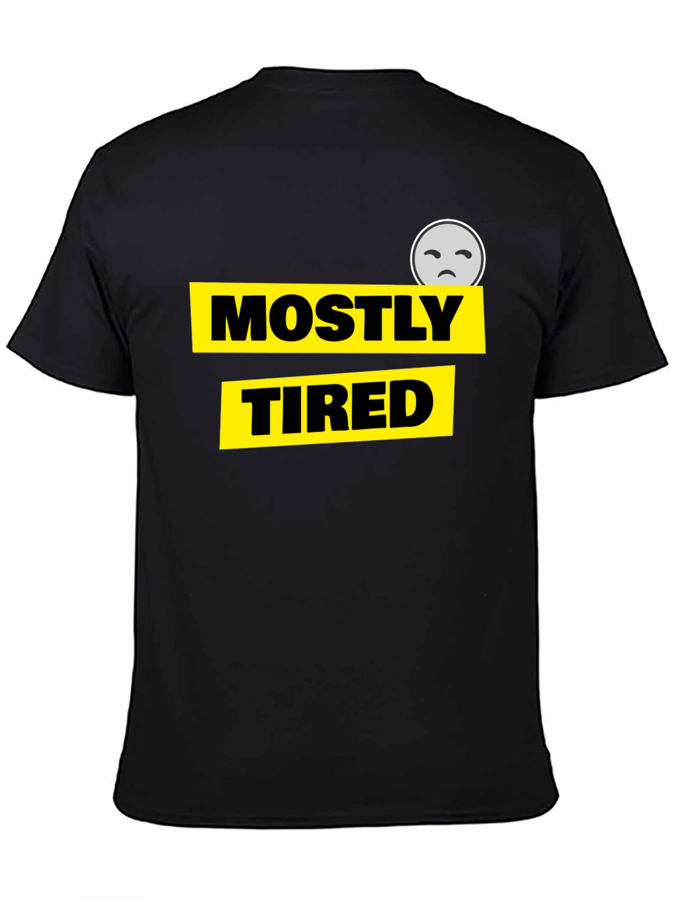 Mostly Tired Graphic Tee - Black Cotton Comfort