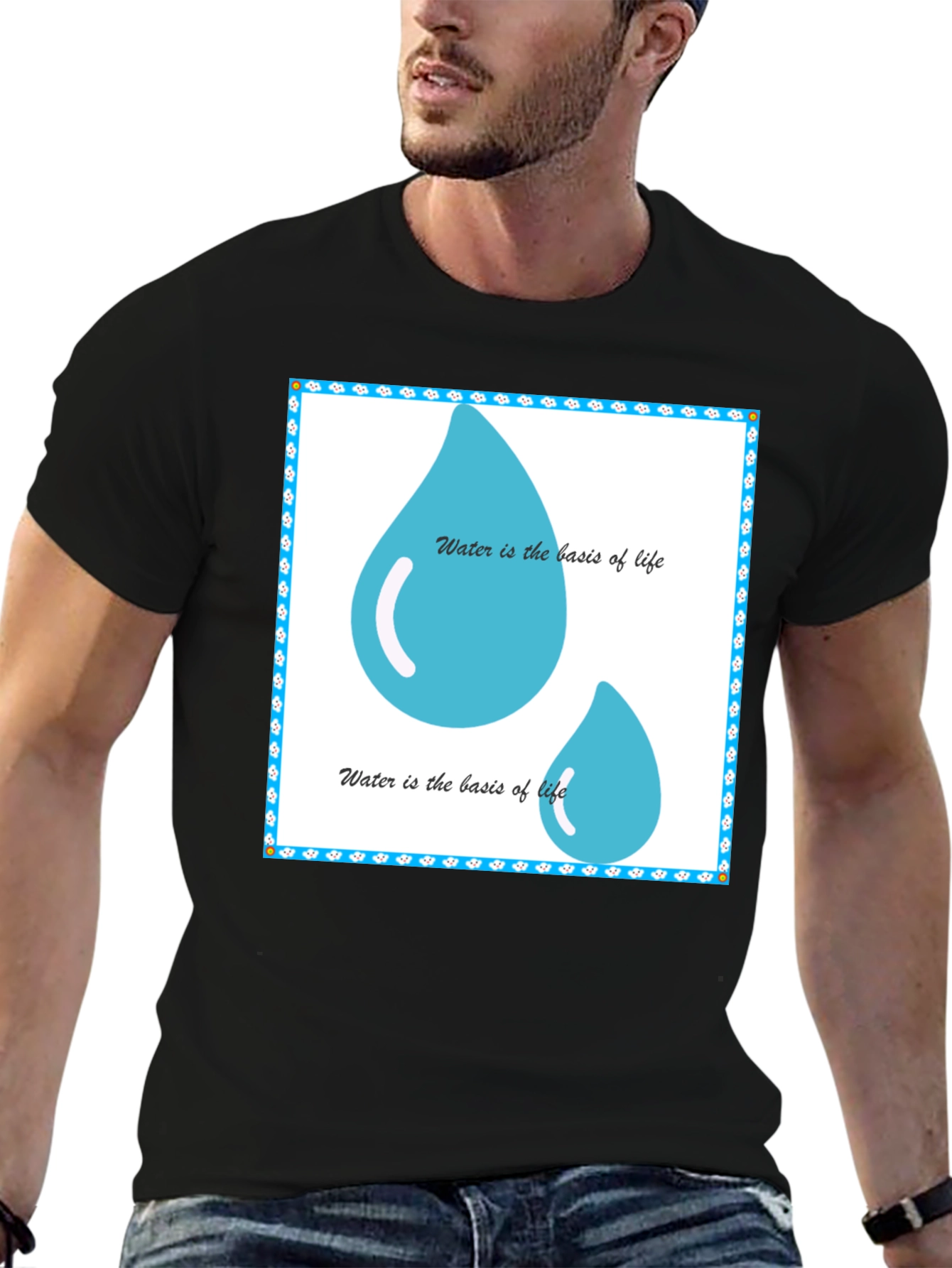 Water is the Basis of Life Black T-Shirt