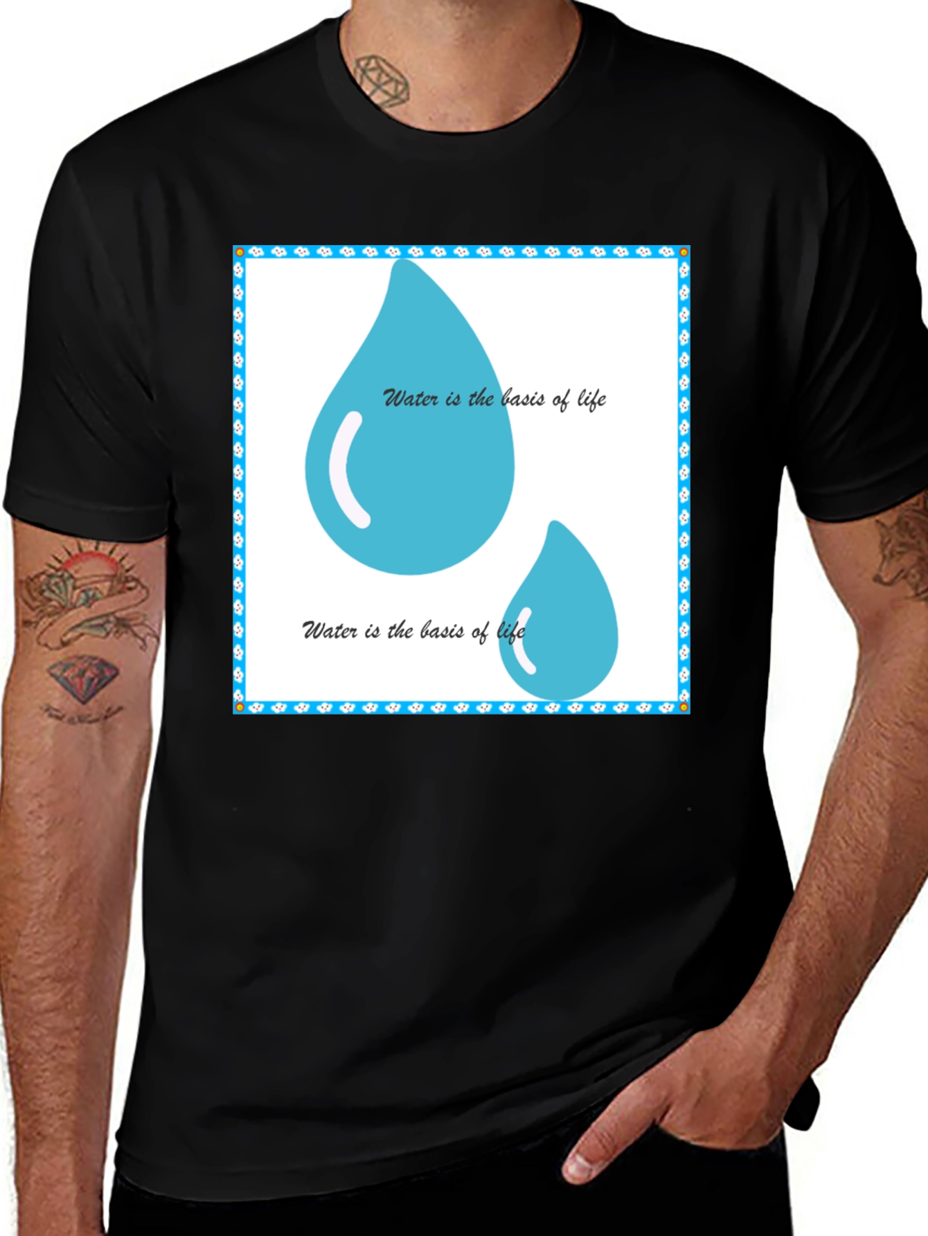 Water is the Basis of Life Black T-Shirt