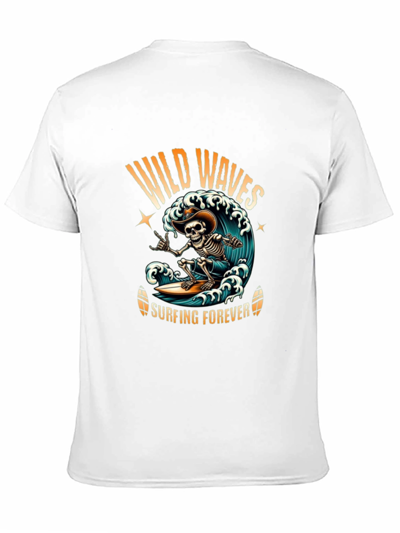 Wild Waves Surfing Skeleton T-Shirt