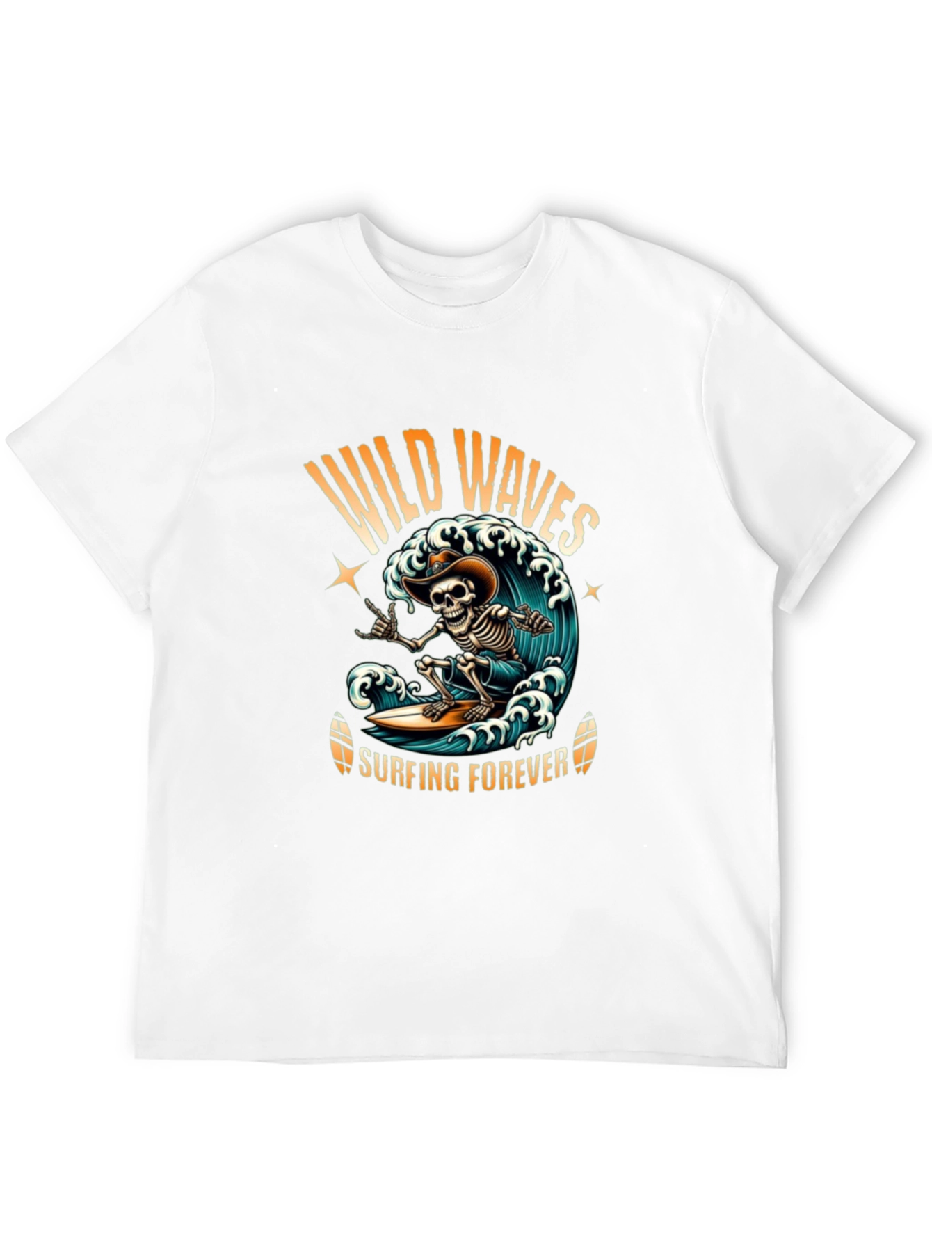 Wild Waves Surfing Skeleton T-Shirt