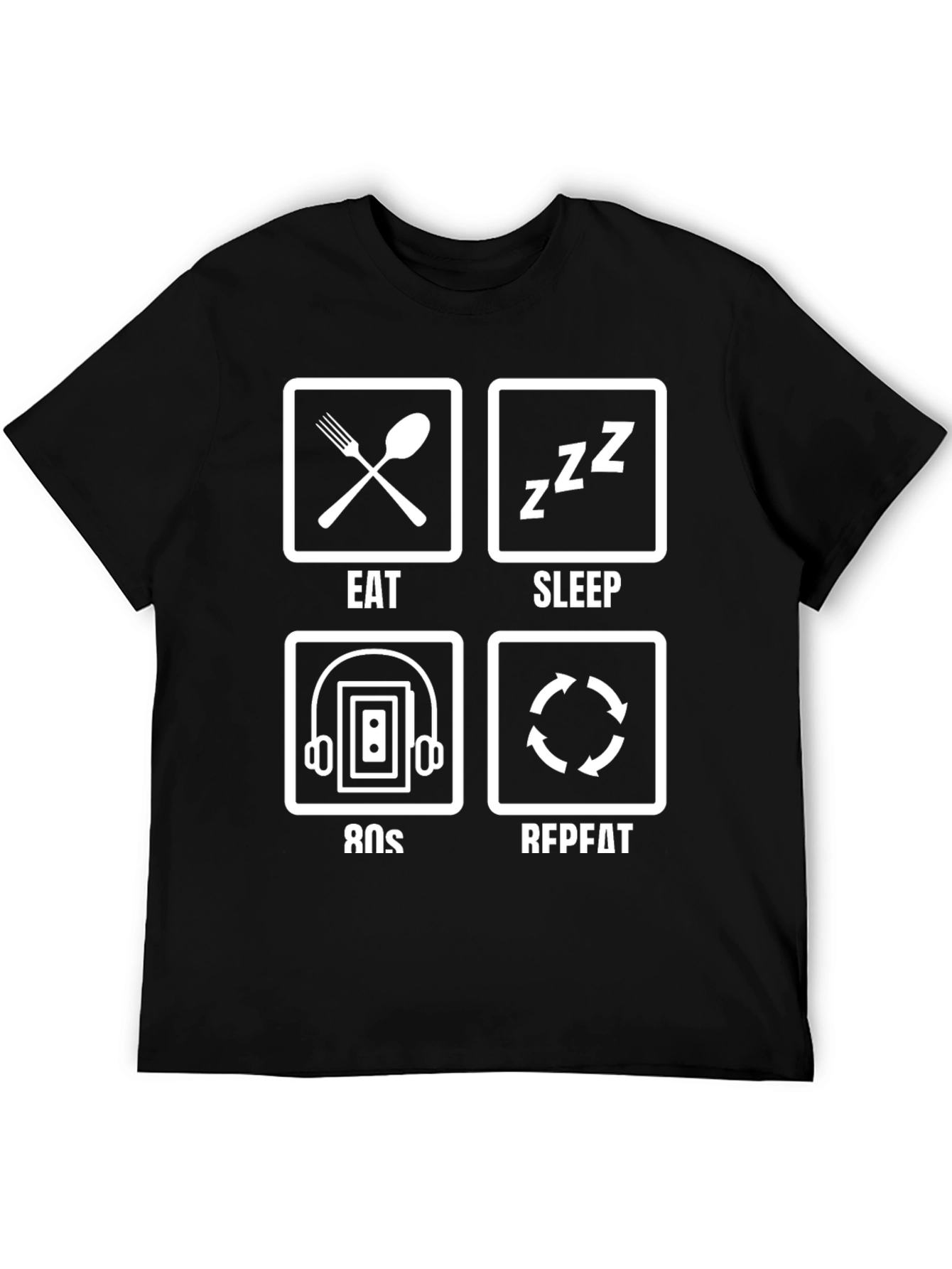 Eat Sleep 80s Repeat Funny Graphic T-Shirt