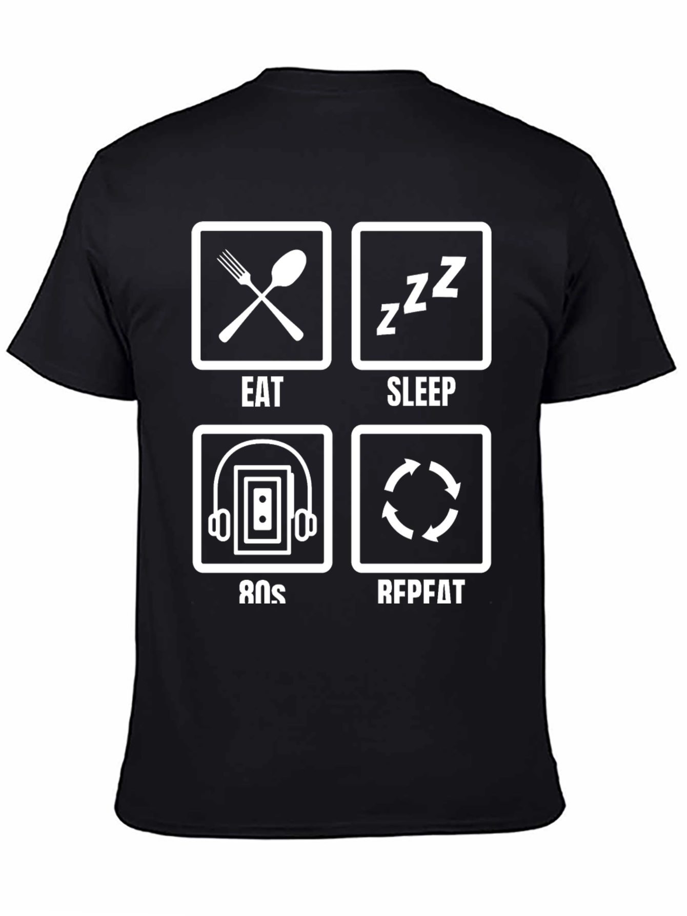 Eat Sleep 80s Repeat Funny Graphic T-Shirt
