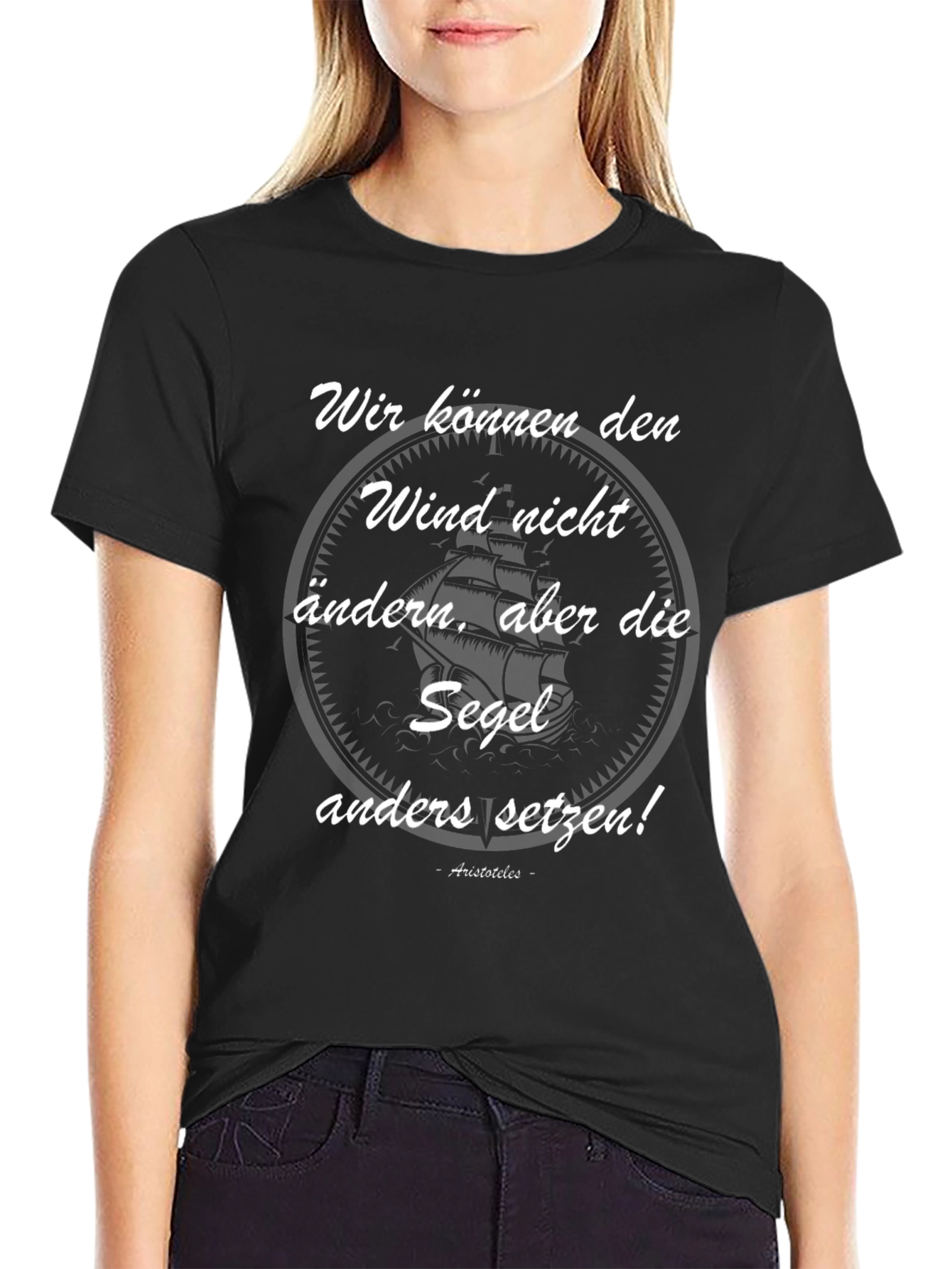 Sailing Quote T-Shirt - Set Your Sails