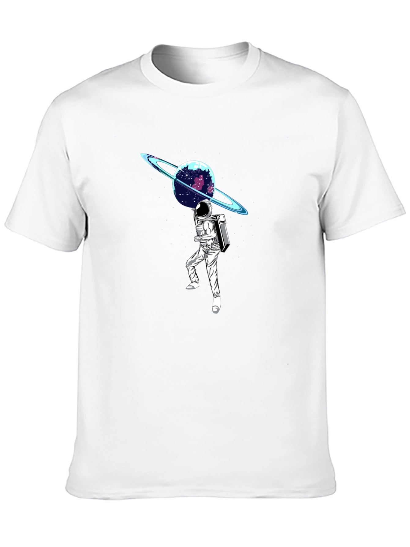 Astronaut Planet Graphic T-Shirt - Black