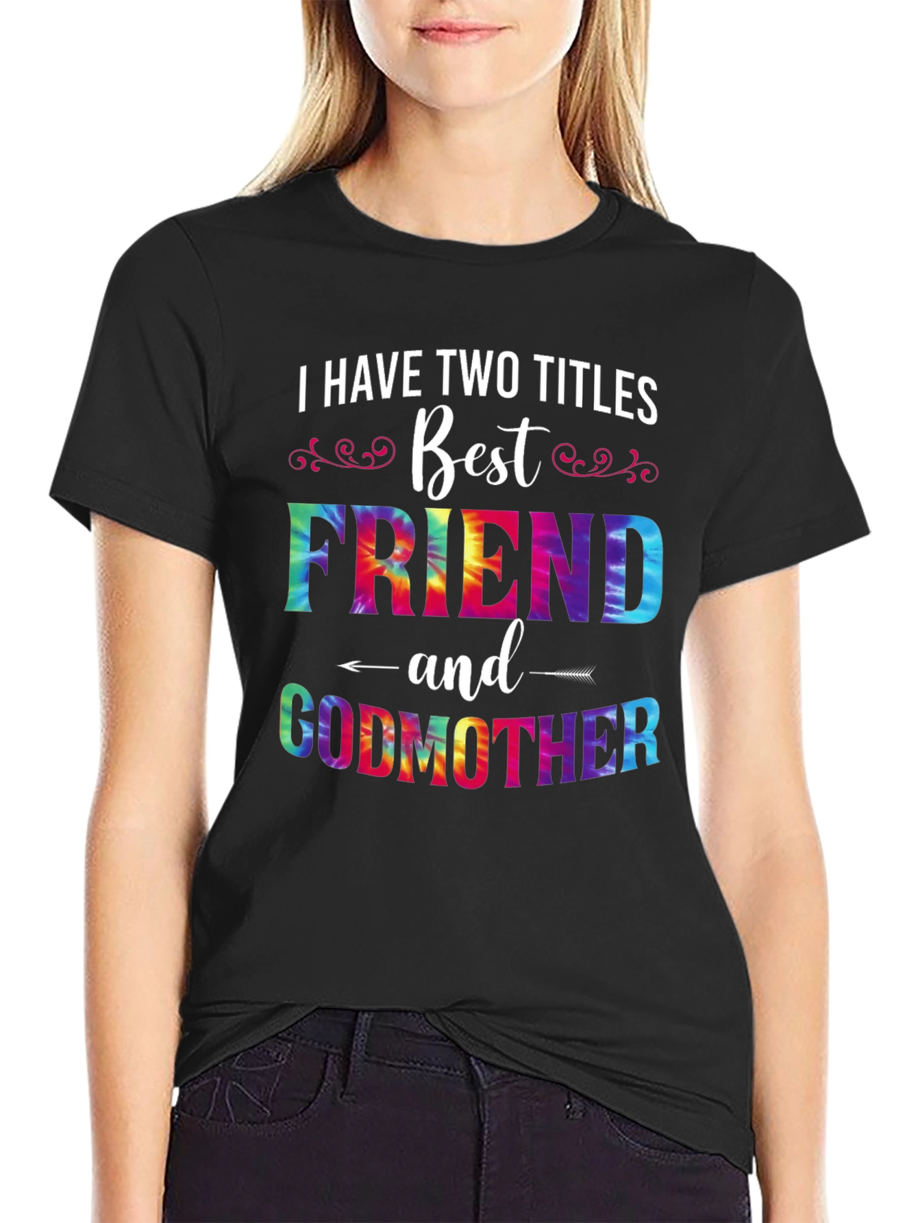 Best Friend Godmother Tie-Dye Graphic T-Shirt