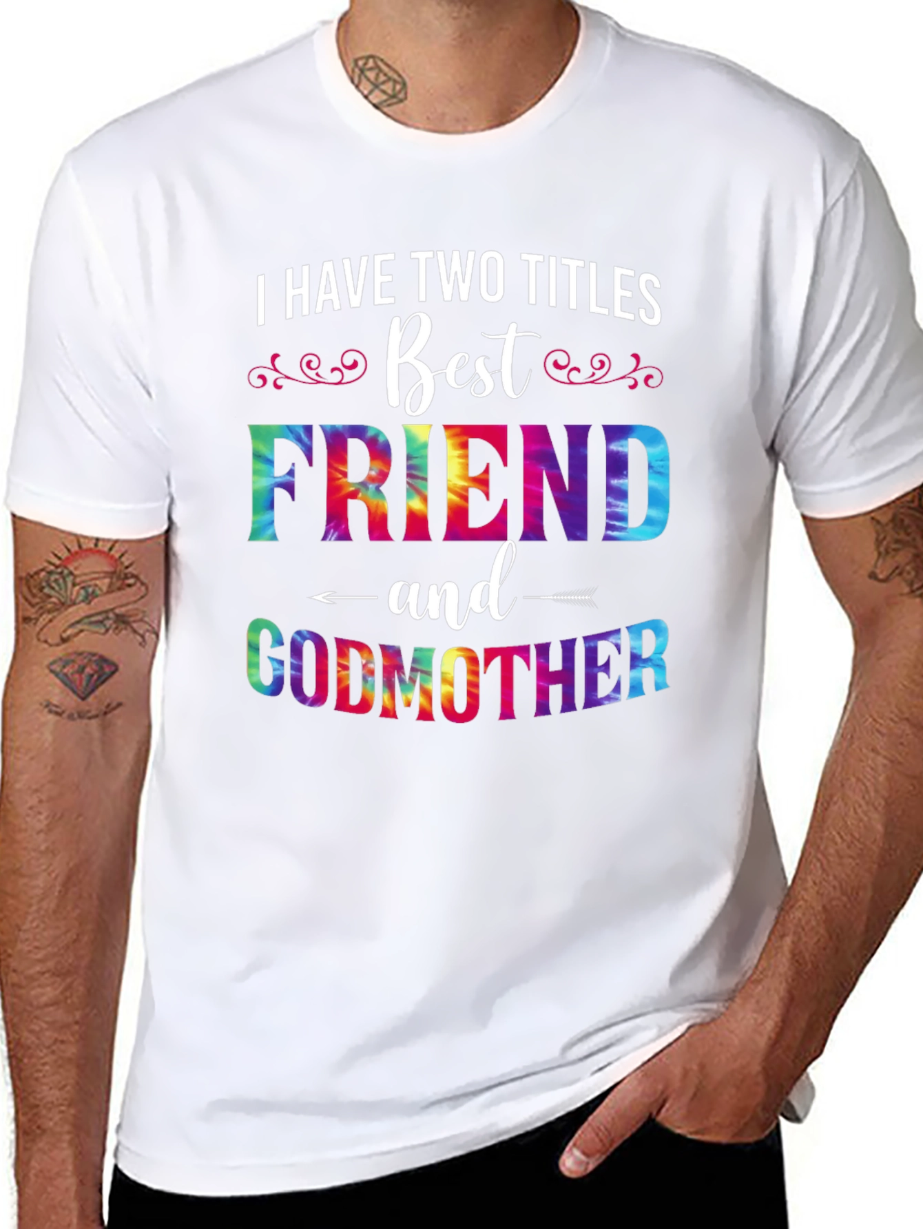 Best Friend Godmother Tie-Dye Graphic T-Shirt