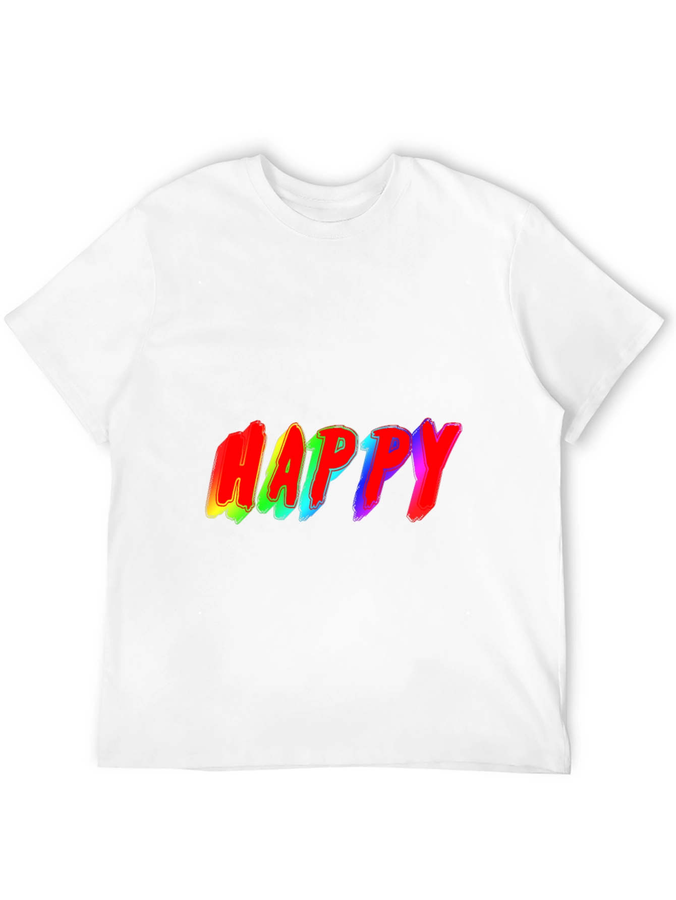Happy Rainbow Graphic Black T-Shirt