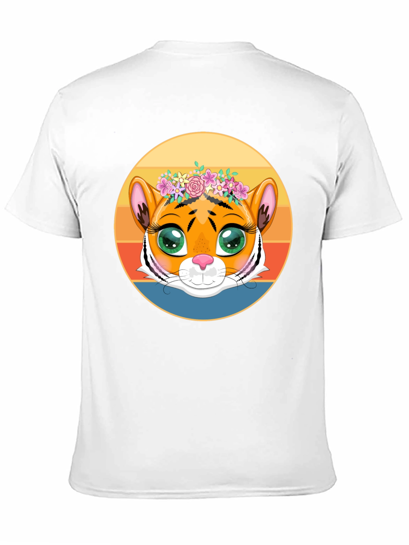 Tiger with Floral Crown Graphic Tee