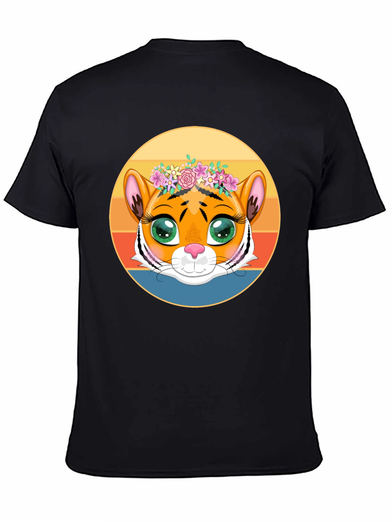 Tiger with Floral Crown Graphic Tee