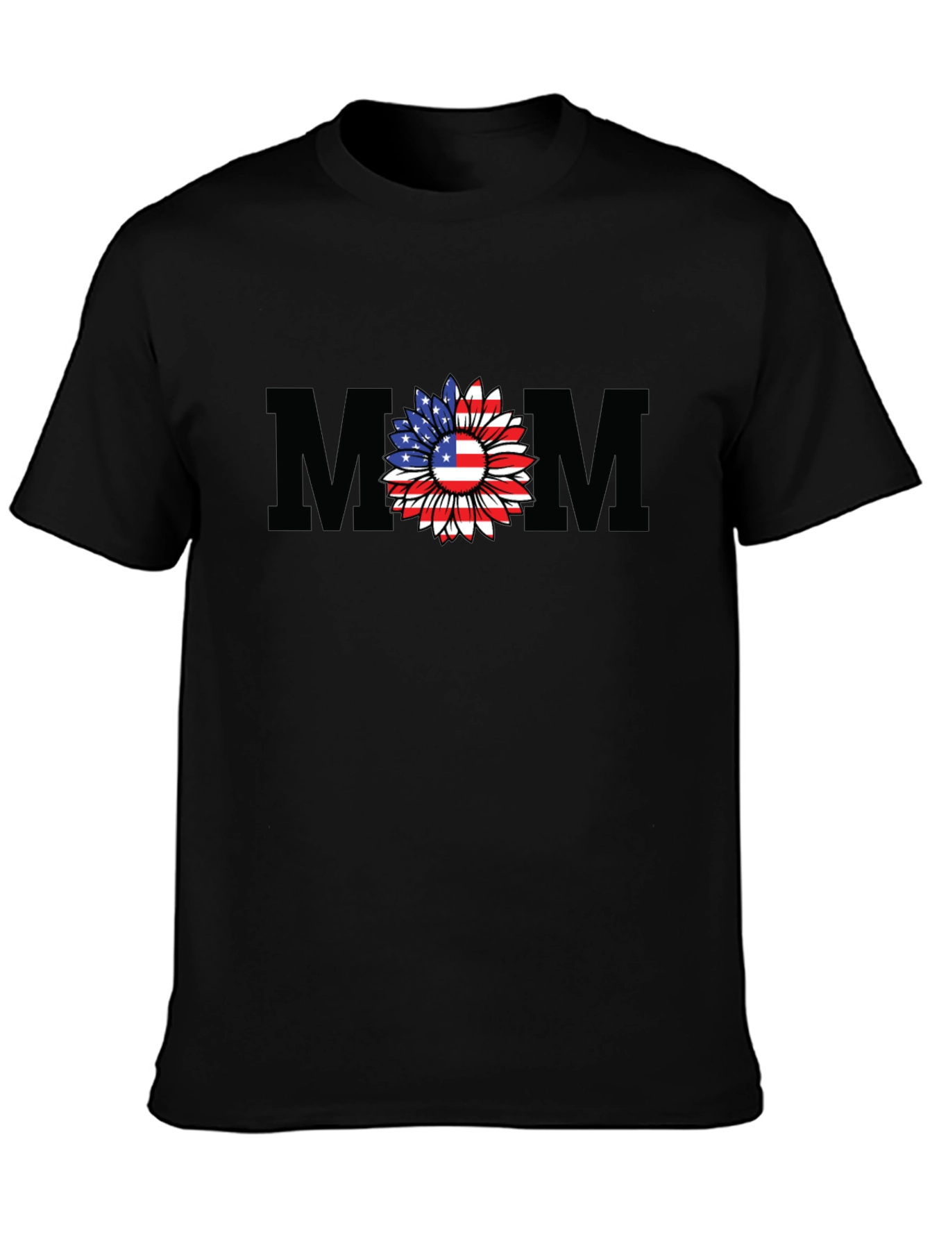 American Flag Sunflower Mom T-Shirt