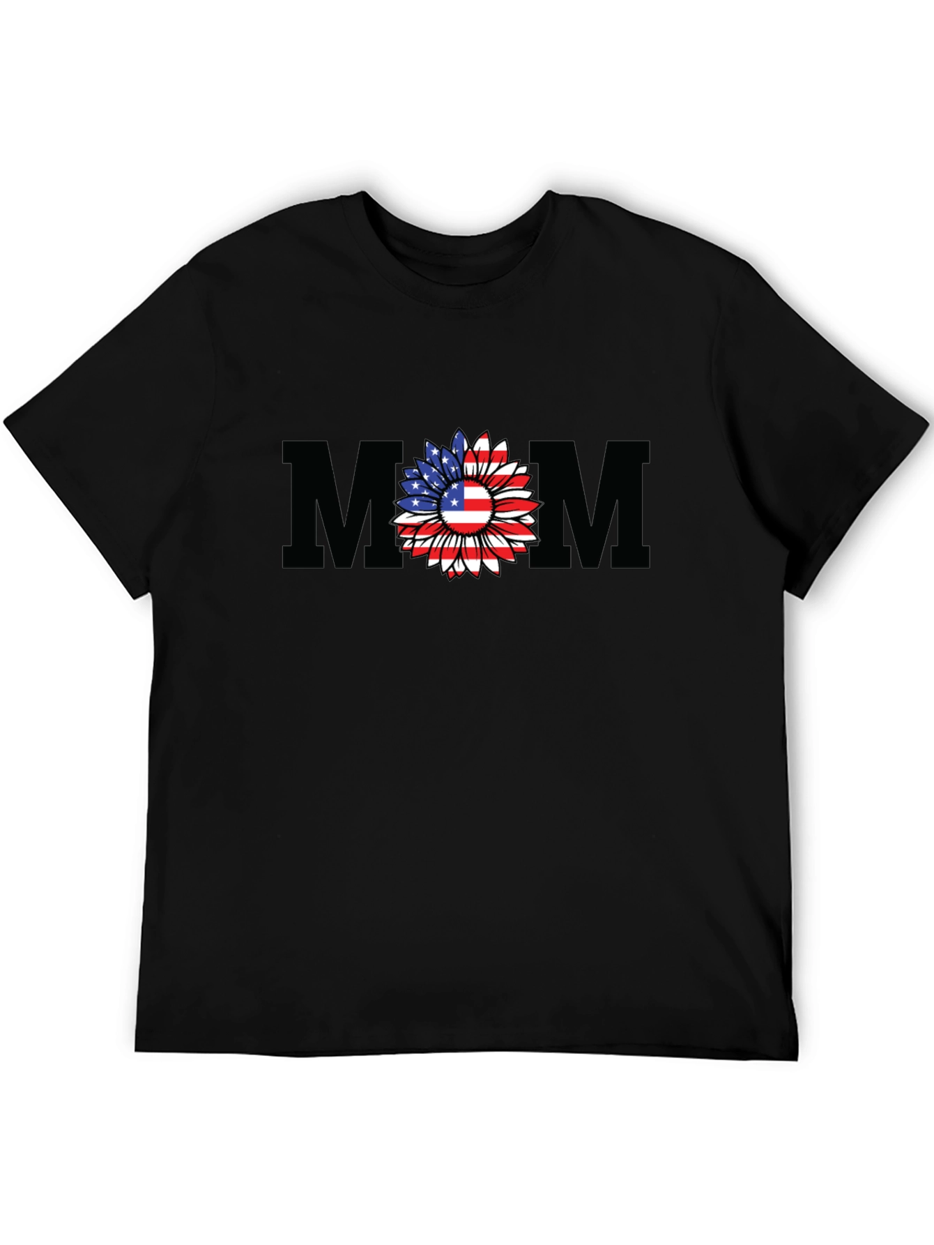 American Flag Sunflower Mom T-Shirt