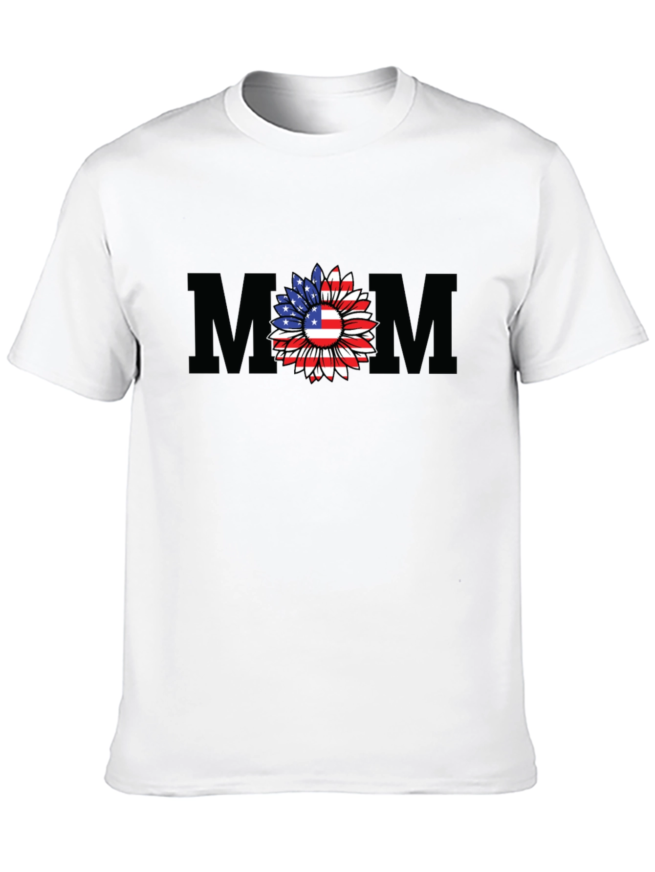 American Flag Sunflower Mom T-Shirt