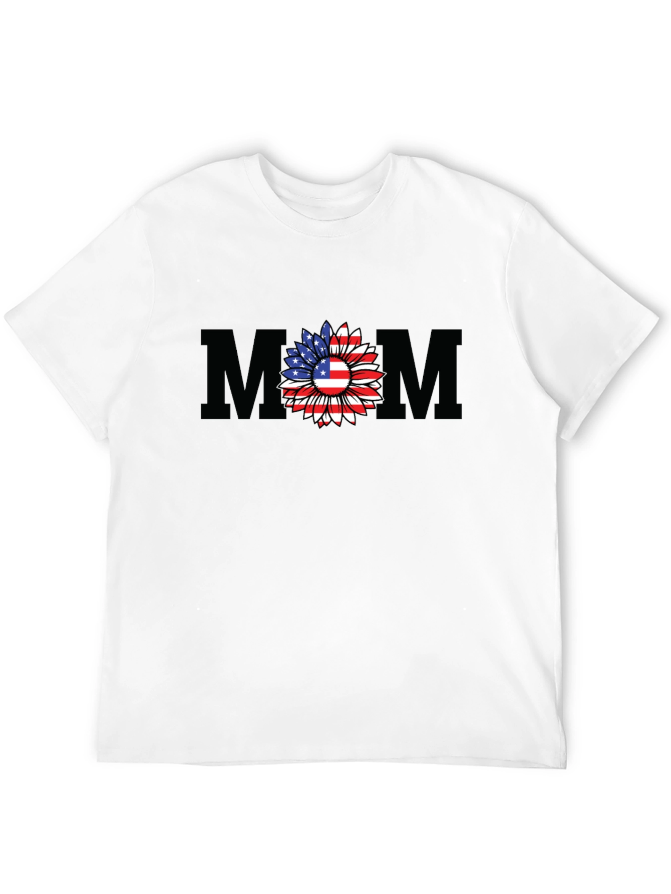 American Flag Sunflower Mom T-Shirt