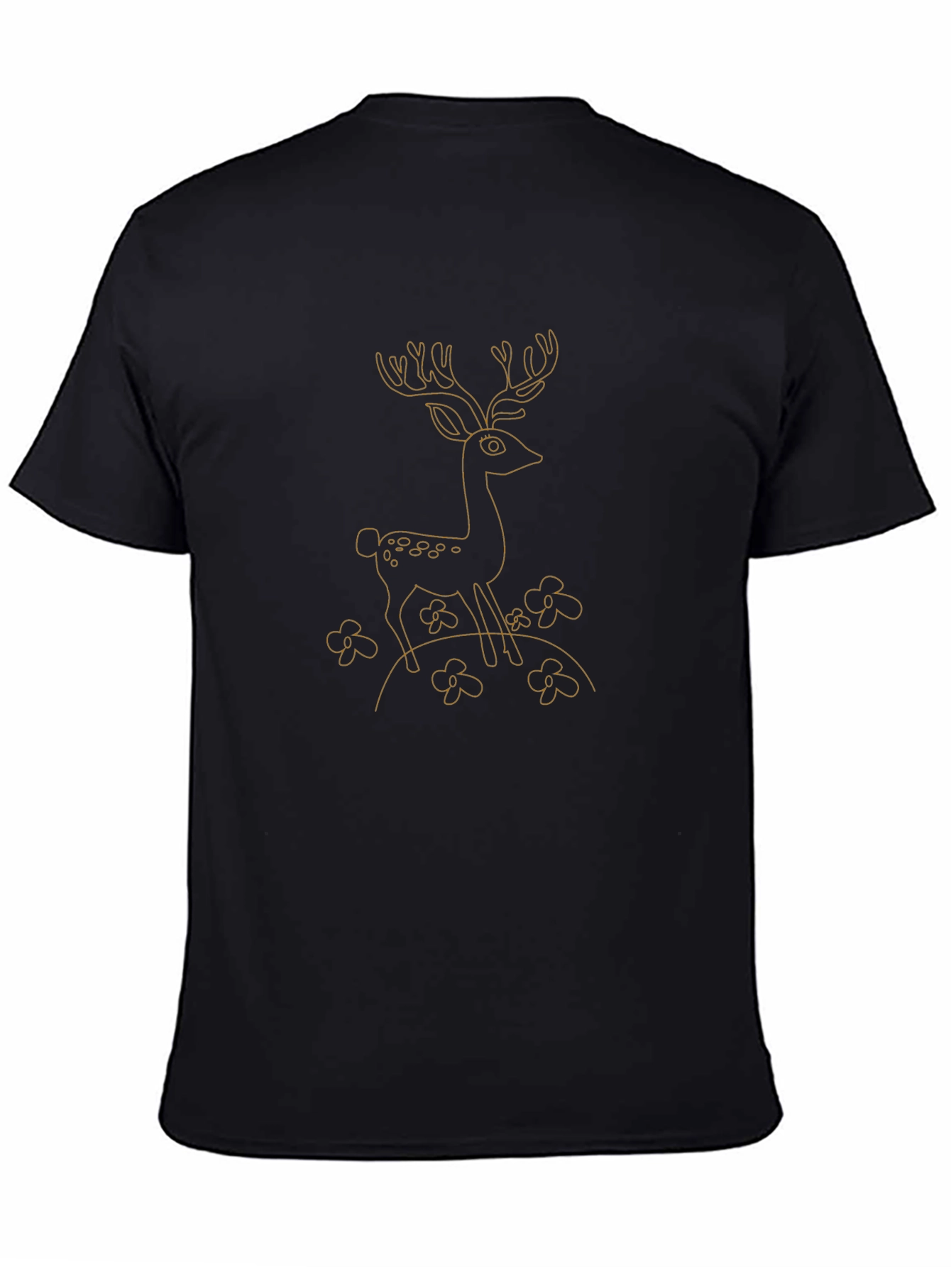 Deer Graphic Black T-Shirt - Casual Style