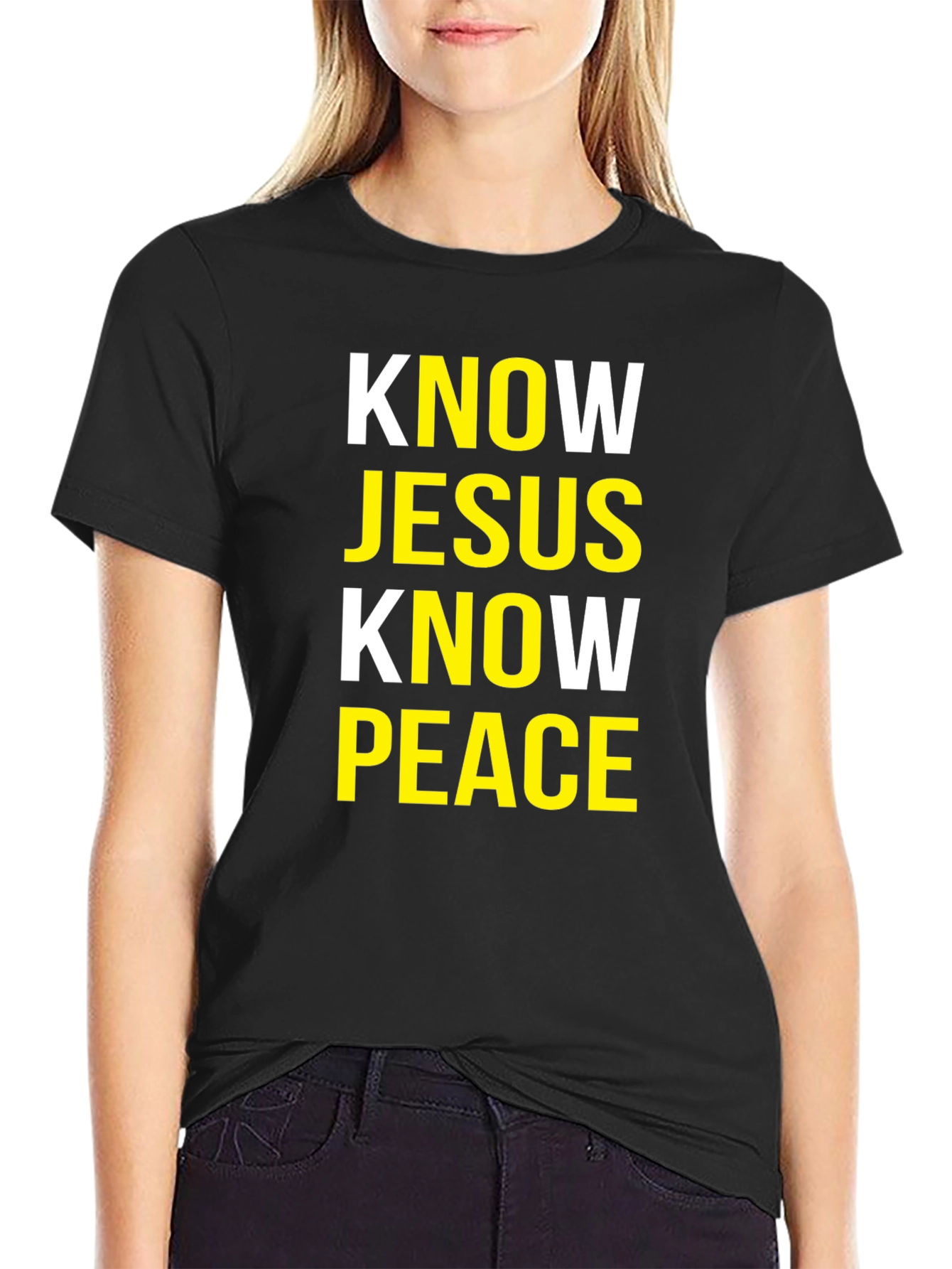Know Jesus Know Peace Black T-Shirt