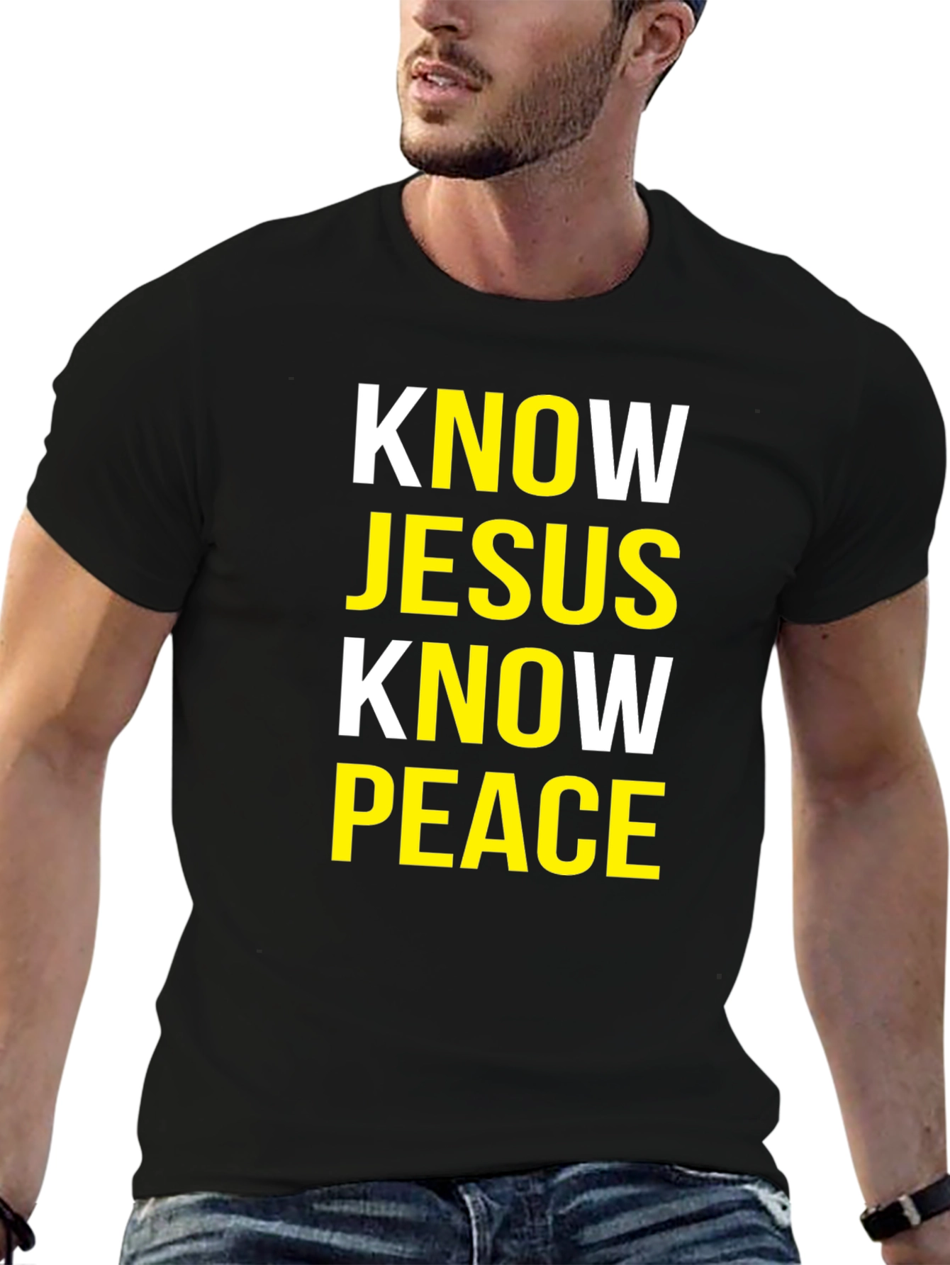 Know Jesus Know Peace Black T-Shirt