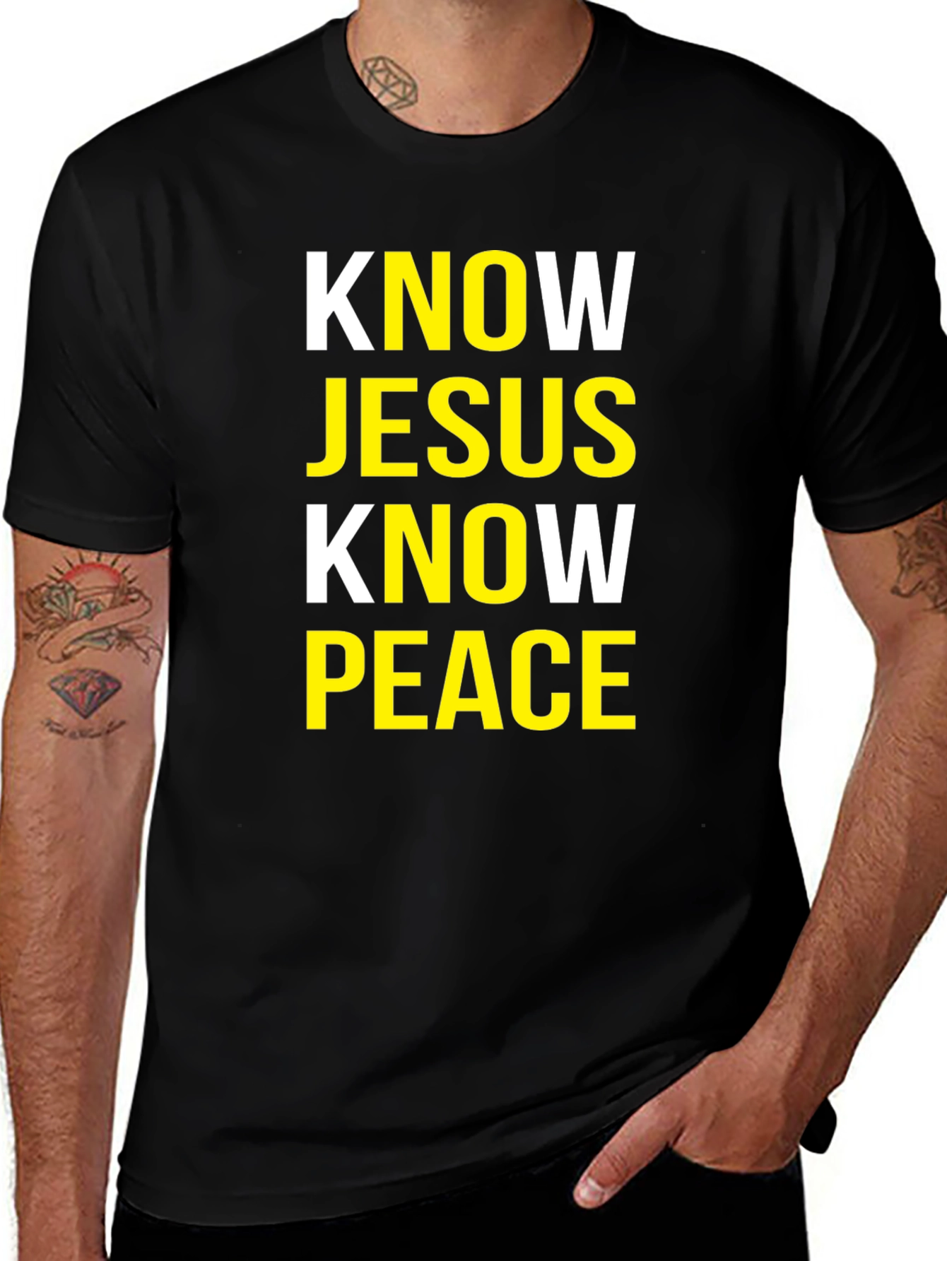 Know Jesus Know Peace Black T-Shirt