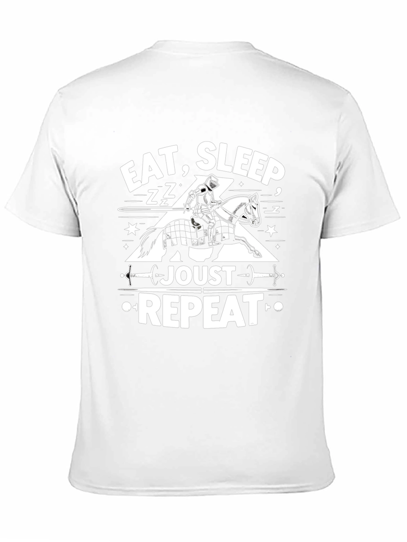 Eat Sleep Joust Repeat Black Graphic Tee