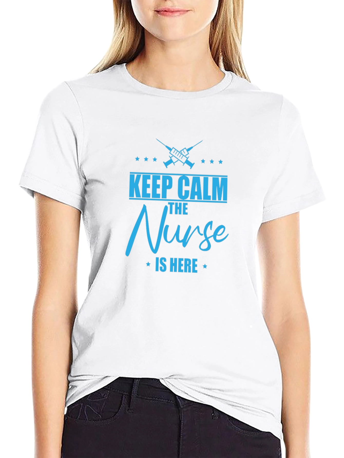 Keep Calm The Nurse is Here - Graphic T-Shirt