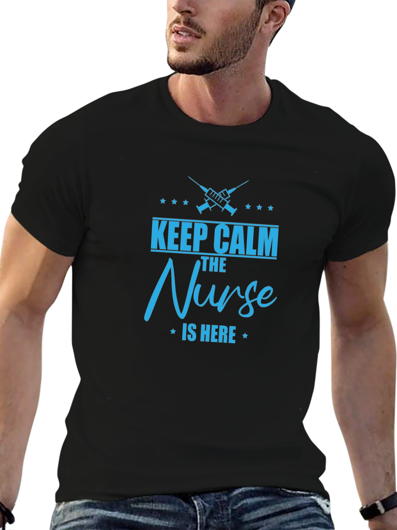 Keep Calm The Nurse is Here - Graphic T-Shirt
