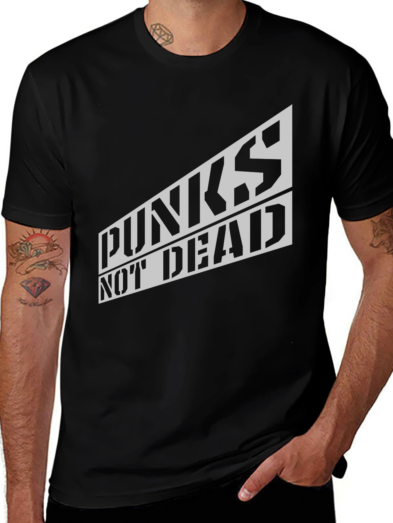 Punks Not Dead Graphic Black T-Shirt