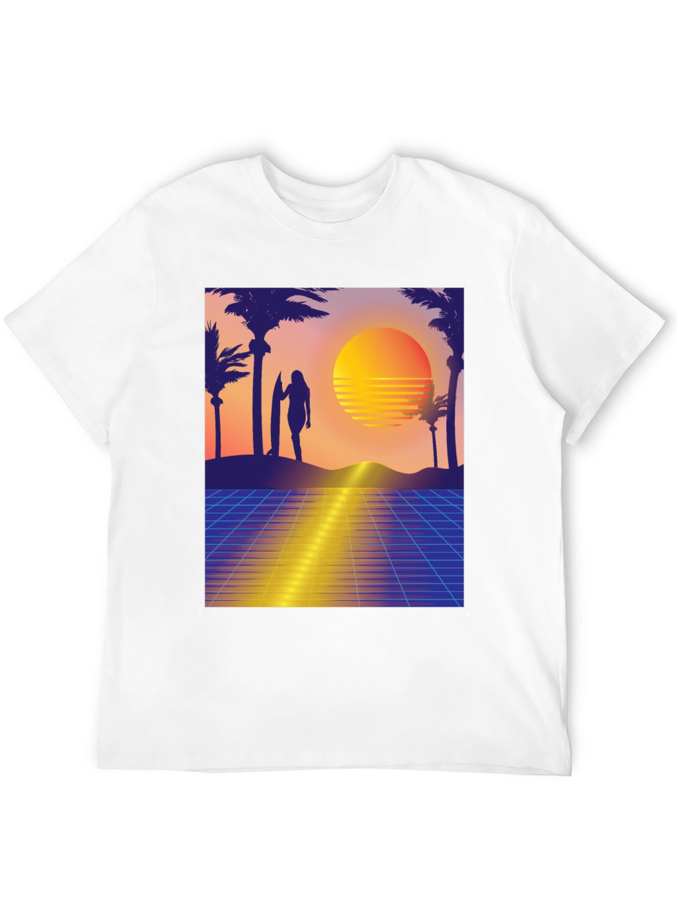 Retro Sunset Surfer Graphic Tee