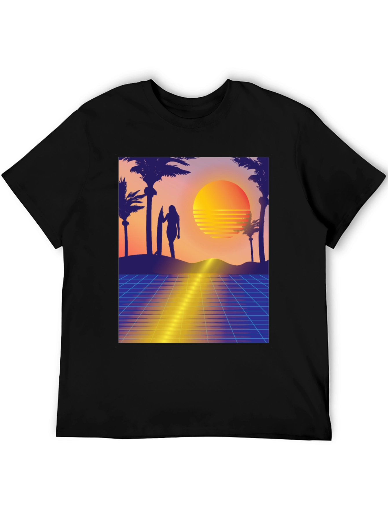 Retro Sunset Surfer Graphic Tee