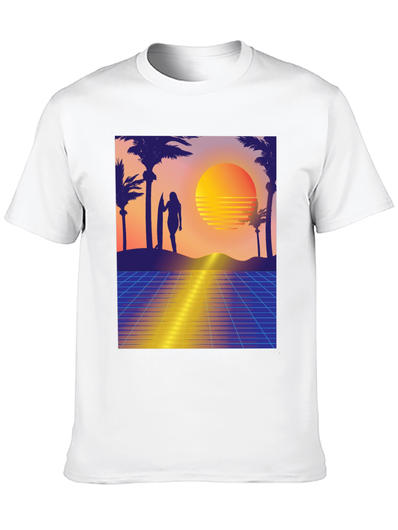 Retro Sunset Surfer Graphic Tee