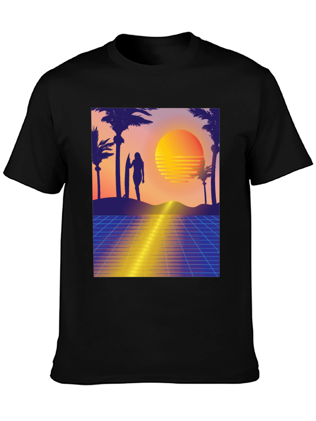 Retro Sunset Surfer Graphic Tee