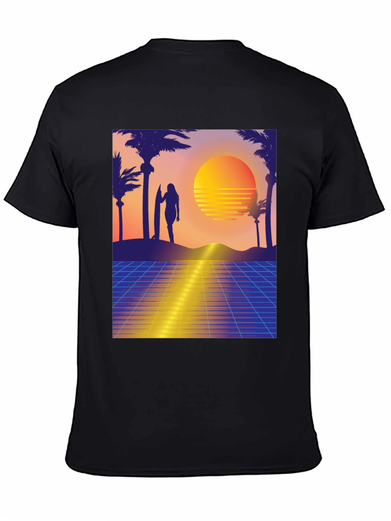 Retro Sunset Surfer Graphic Tee