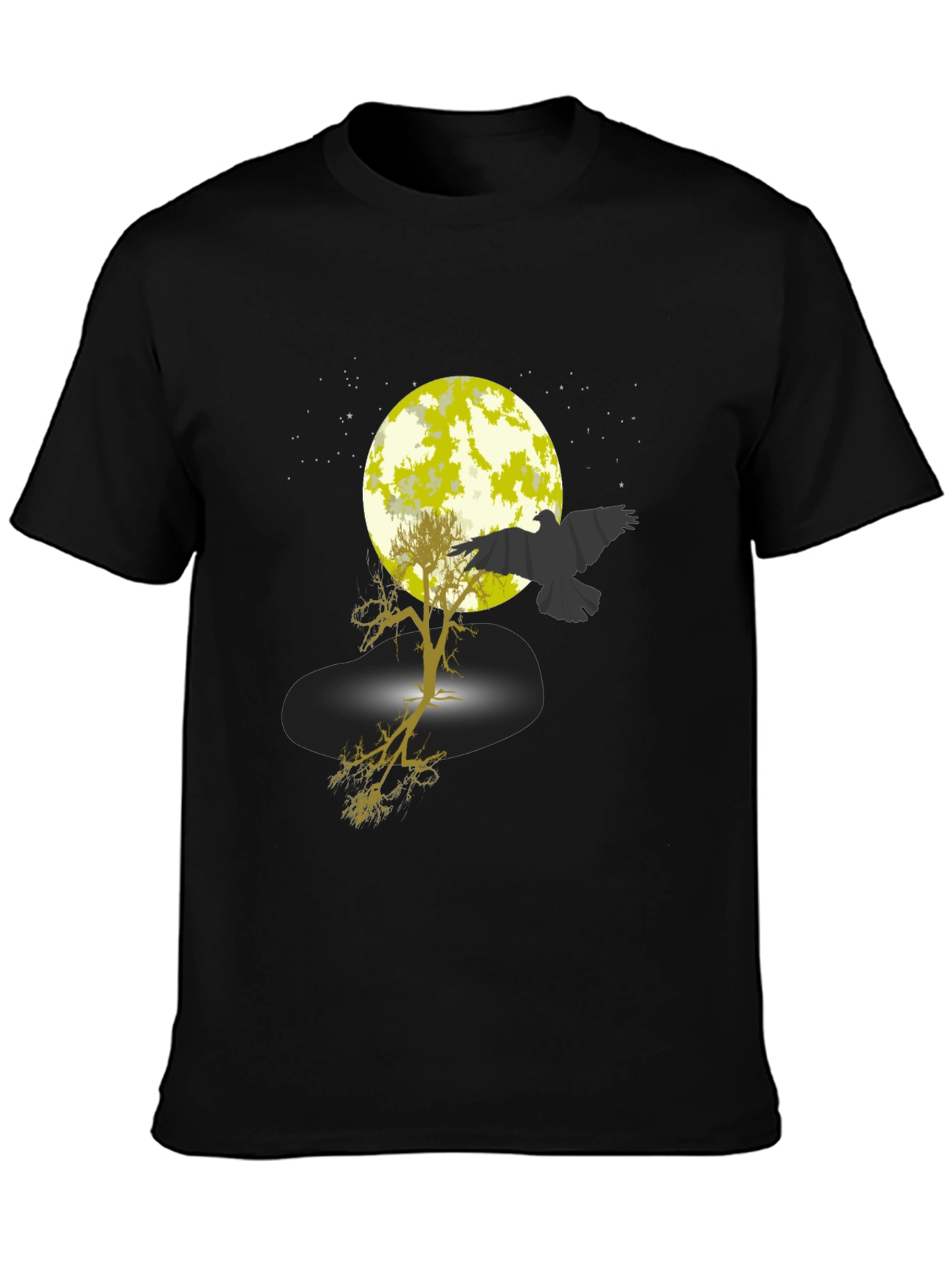 Raven Moon Tree Graphic Tee - Black