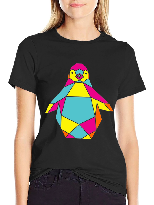 Geometric Penguin Graphic Tee - Cool Modern Design